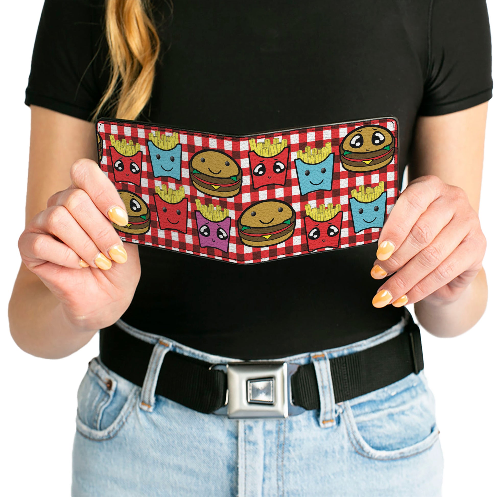 Bi-Fold Wallet - Burger & Fries Cartoon Bi-Fold Wallets Buckle-Down
