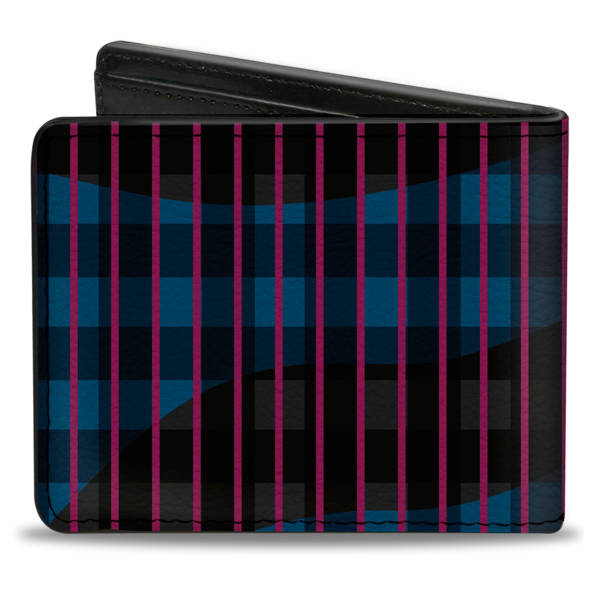 Bi-Fold Wallet - Buffalo Plaid Abstract White Black Turquoise Bi-Fold Wallets Buckle-Down