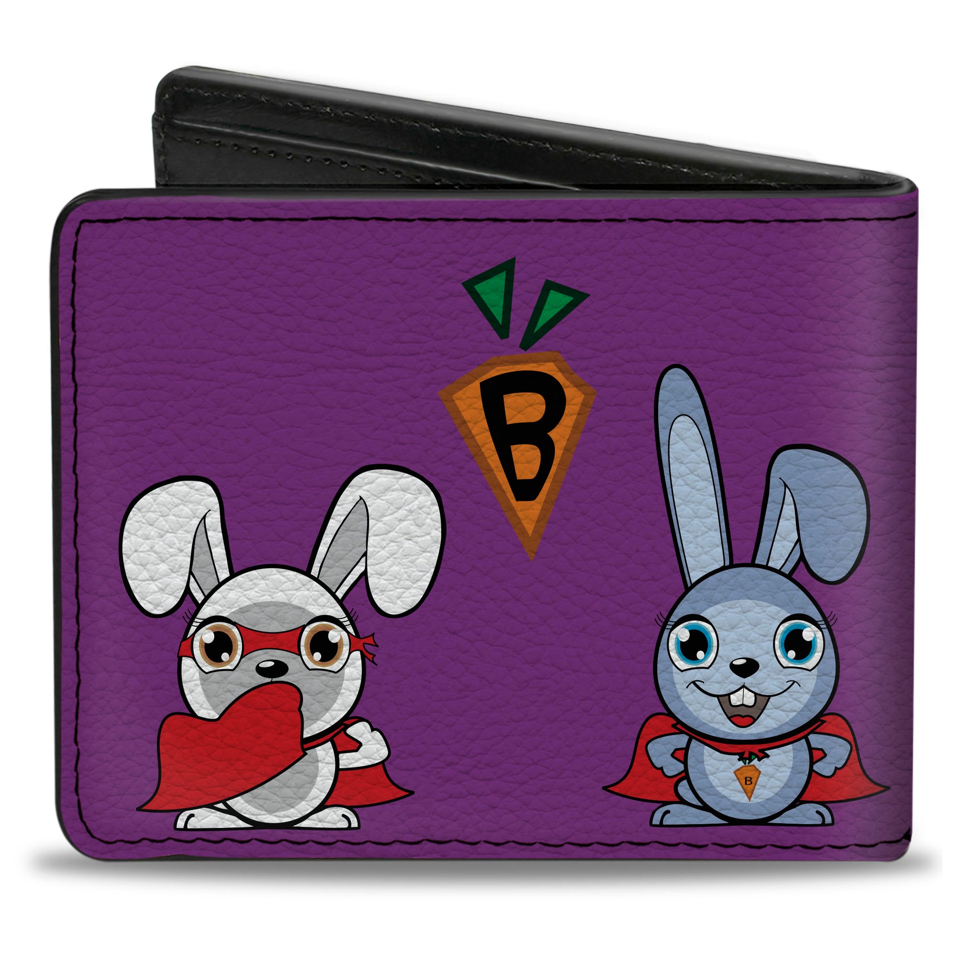 Bi-Fold Wallet - Bunny Superhero Purple Bi-Fold Wallets Buckle-Down
