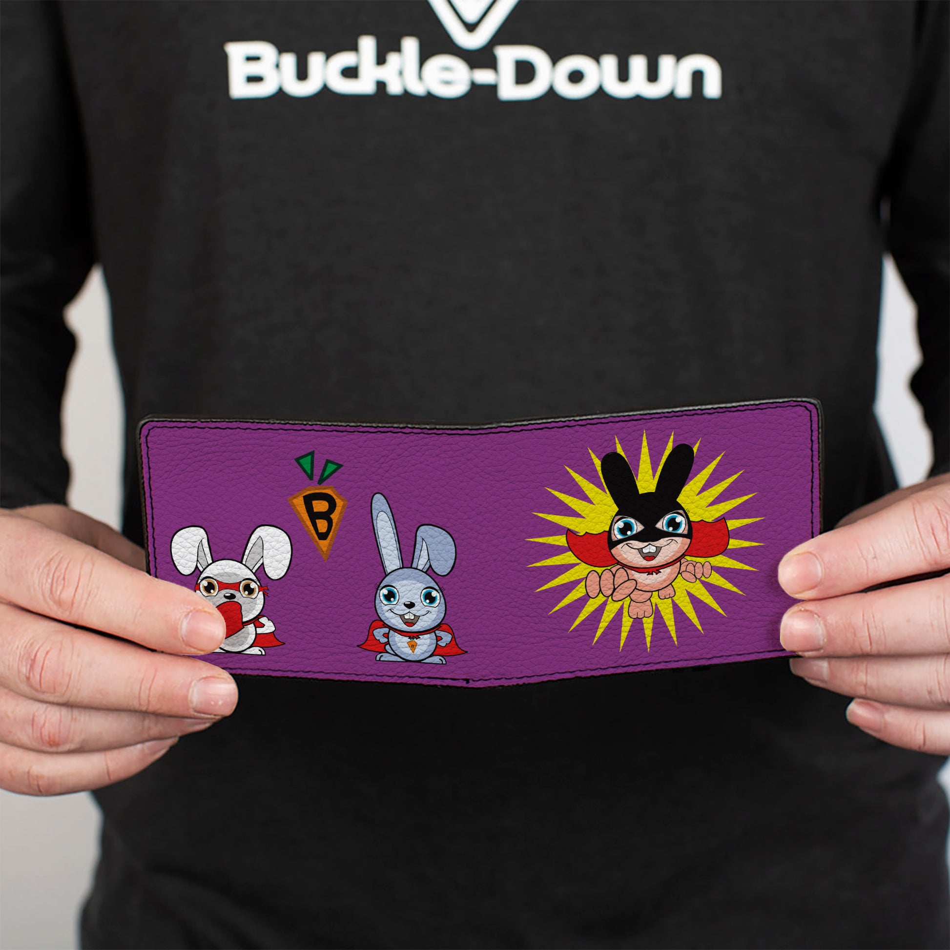 Bi-Fold Wallet - Bunny Superhero Purple Bi-Fold Wallets Buckle-Down