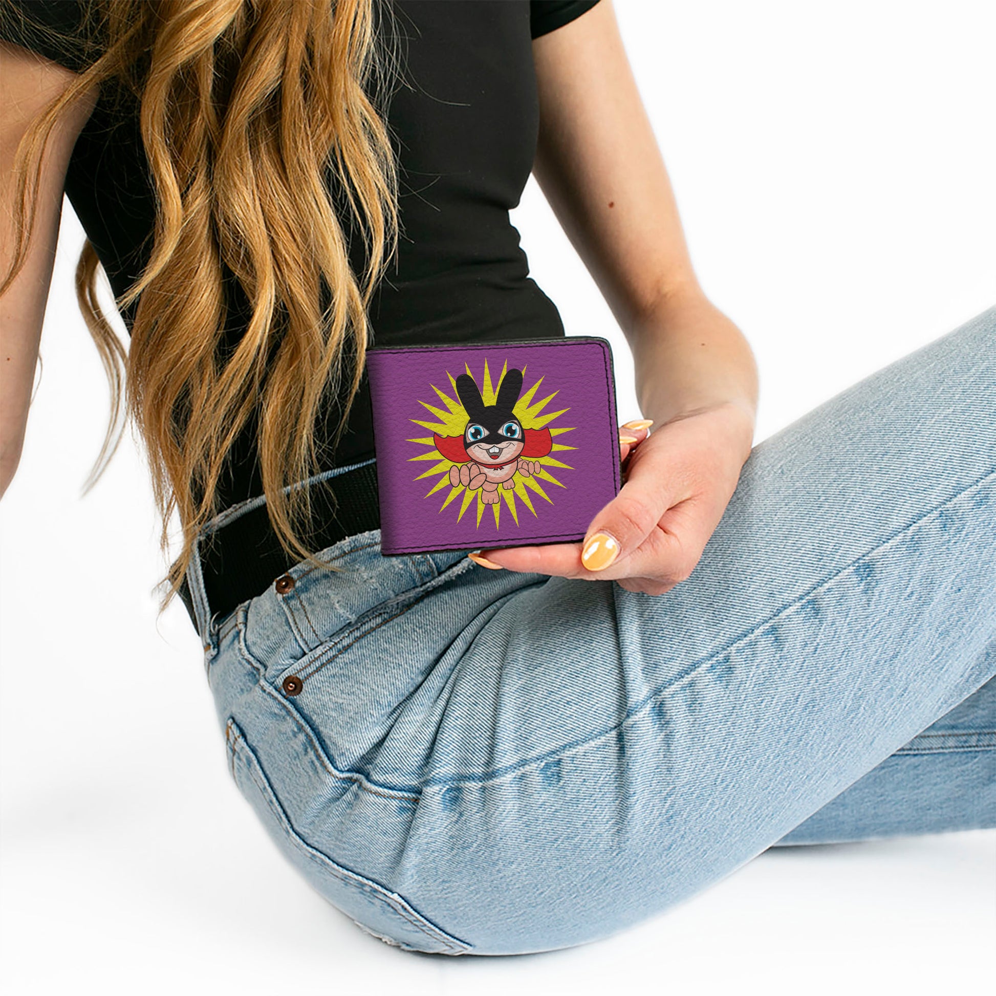Bi-Fold Wallet - Bunny Superhero Purple Bi-Fold Wallets Buckle-Down