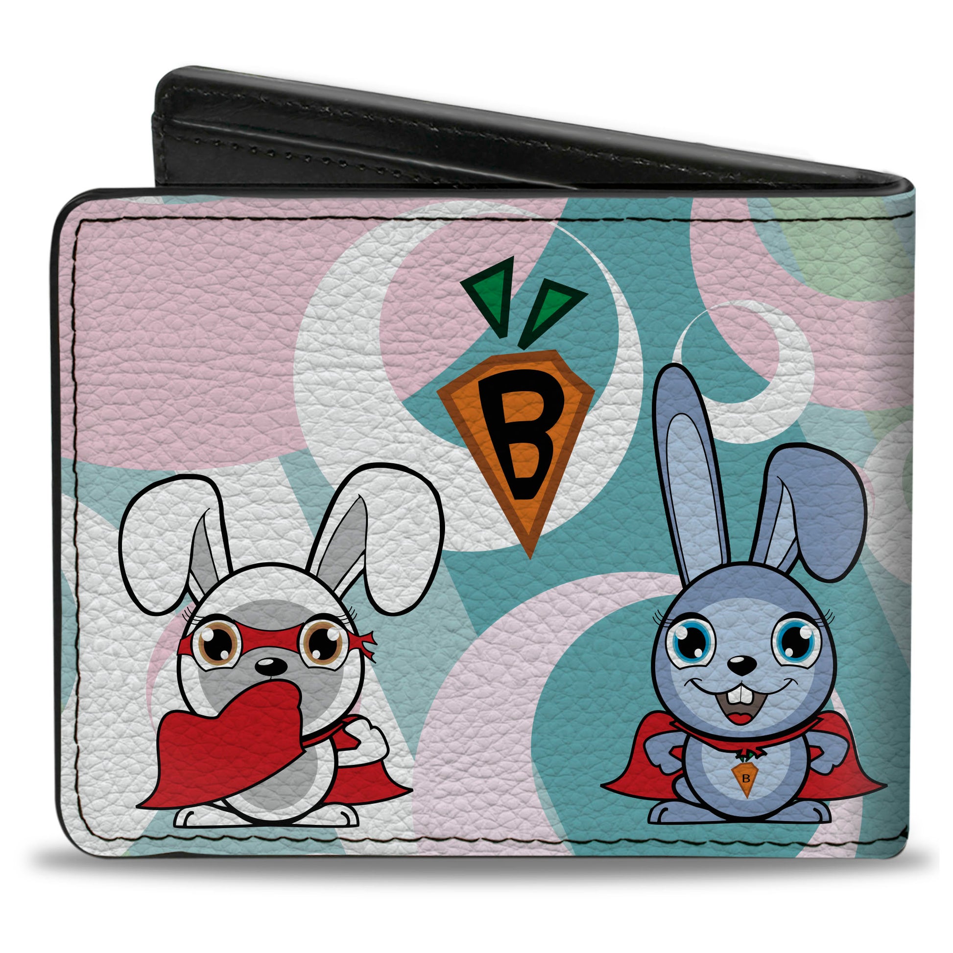 Bi-Fold Wallet - Bunny Superhero Multi Pastel Bi-Fold Wallets Buckle-Down