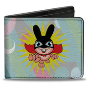 Bi-Fold Wallet - Bunny Superhero Multi Pastel Bi-Fold Wallets Buckle-Down