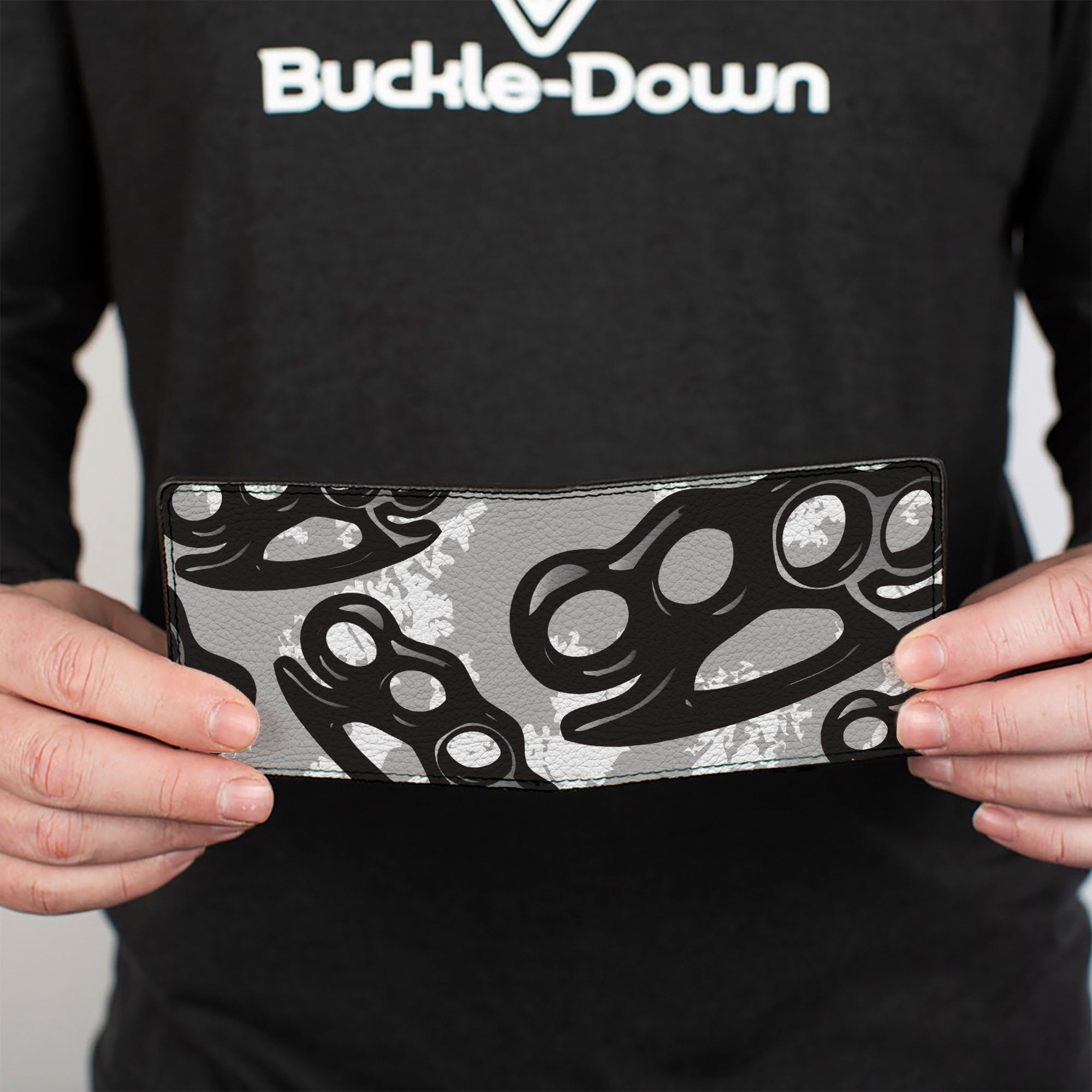 Bi-Fold Wallet - Brass Knuckles White Gray Black Bi-Fold Wallets Buckle-Down