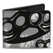 Bi-Fold Wallet - Brass Knuckles White Gray Black Bi-Fold Wallets Buckle-Down