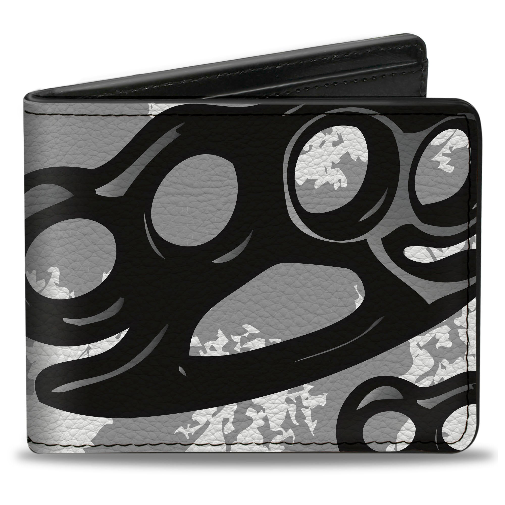 Bi-Fold Wallet - Brass Knuckles White Gray Black Bi-Fold Wallets Buckle-Down