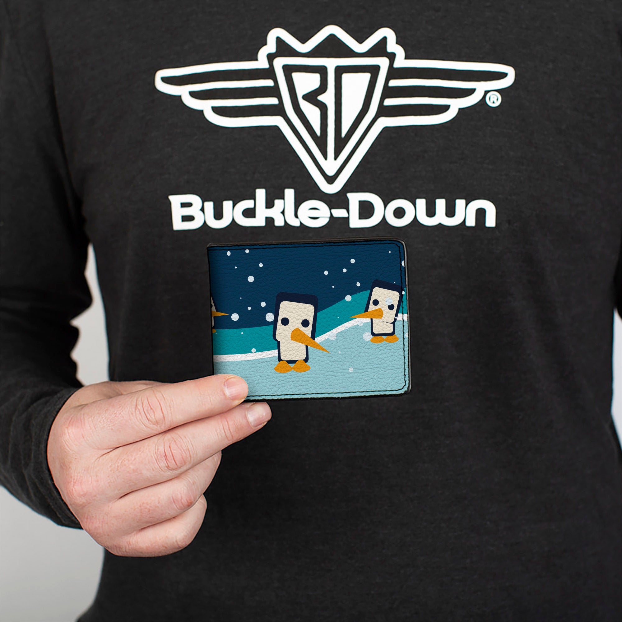 Bi-Fold Wallet - Block Penguins Navy Bi-Fold Wallets Buckle-Down