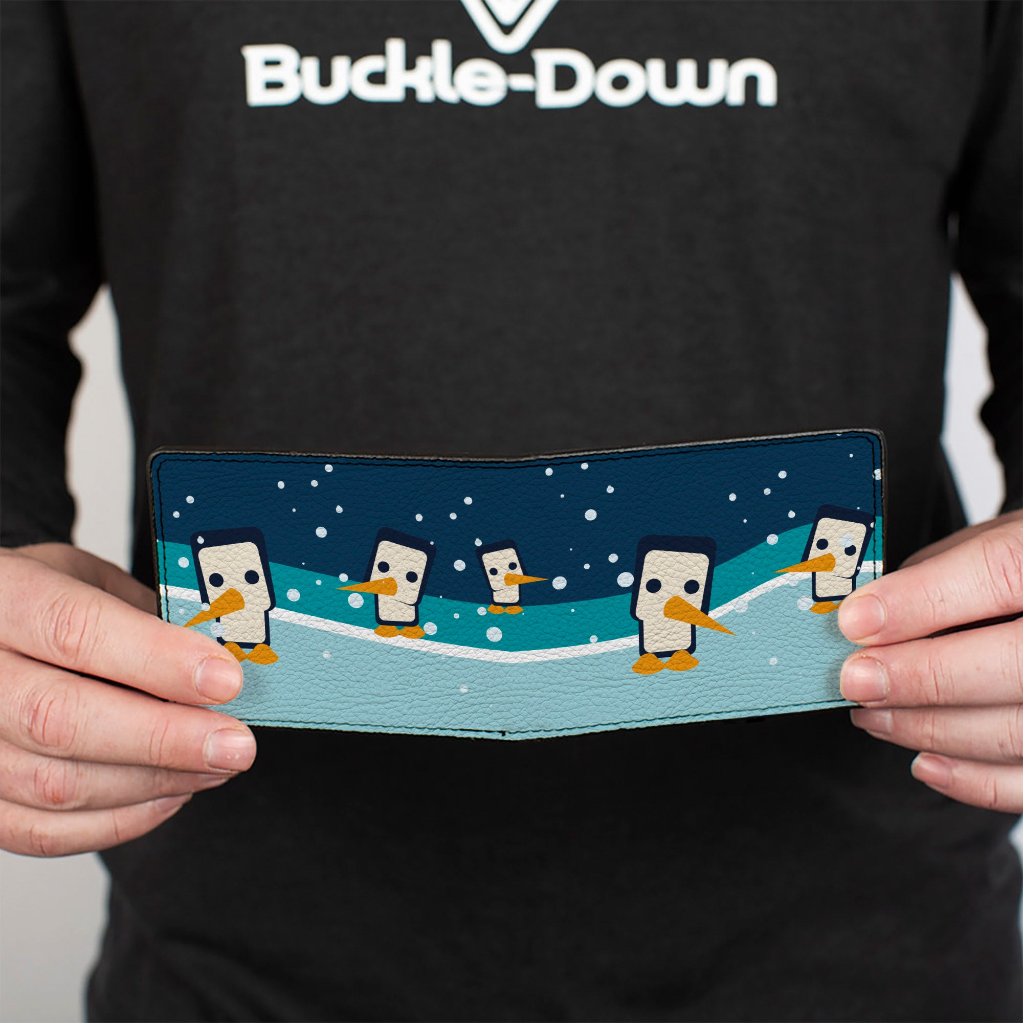 Bi-Fold Wallet - Block Penguins Navy Bi-Fold Wallets Buckle-Down