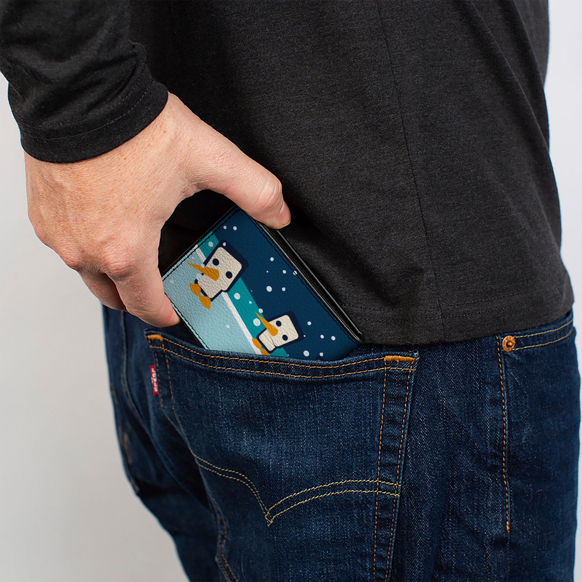 Bi-Fold Wallet - Block Penguins Navy Bi-Fold Wallets Buckle-Down