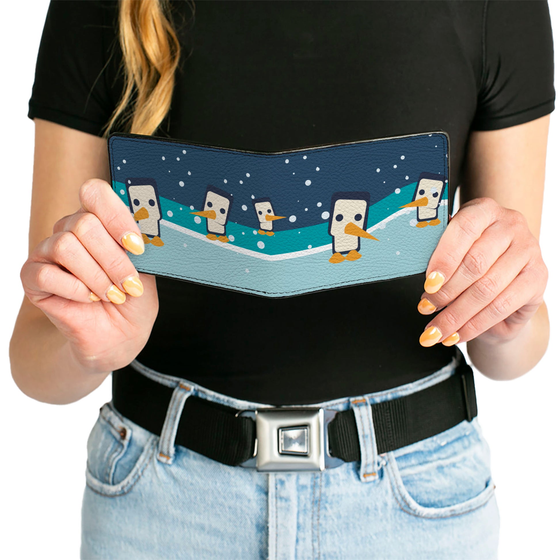 Bi-Fold Wallet - Block Penguins Navy Bi-Fold Wallets Buckle-Down