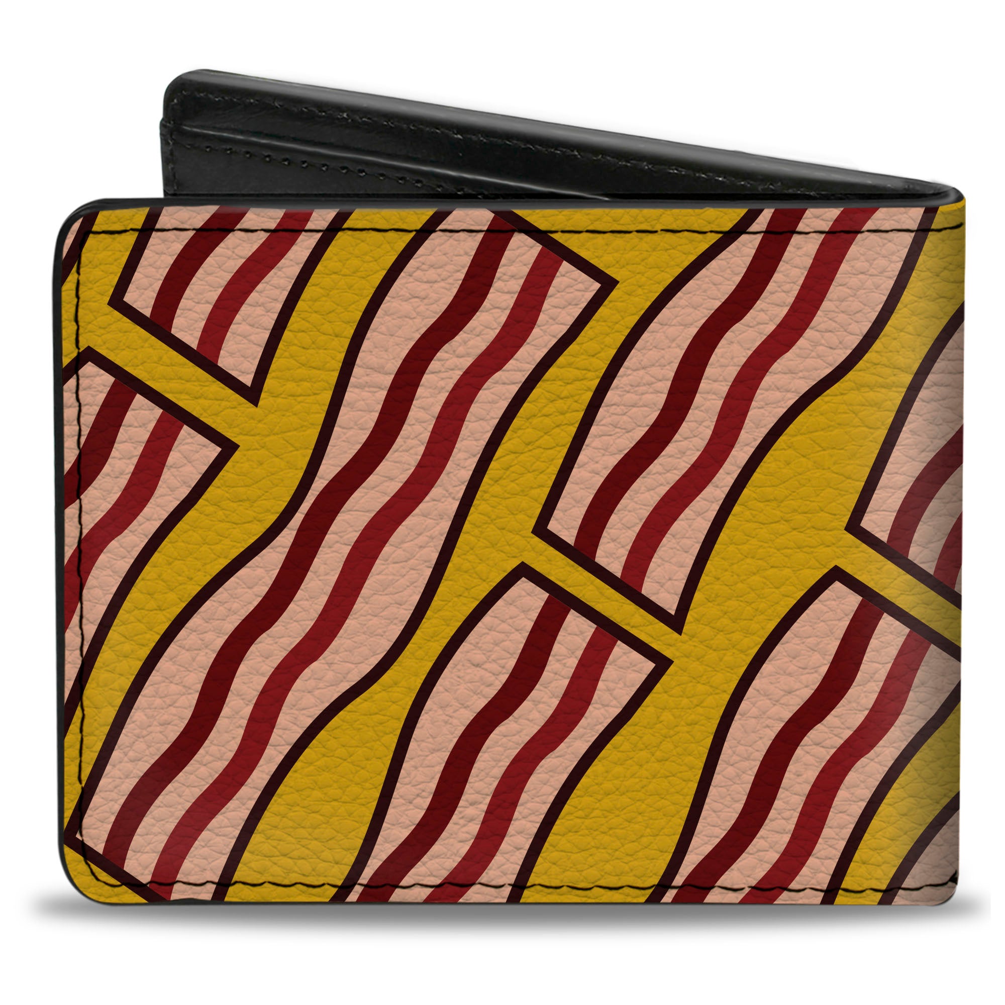 Bi-Fold Wallet - Bacon Cartoon Yellow Bi-Fold Wallets Buckle-Down