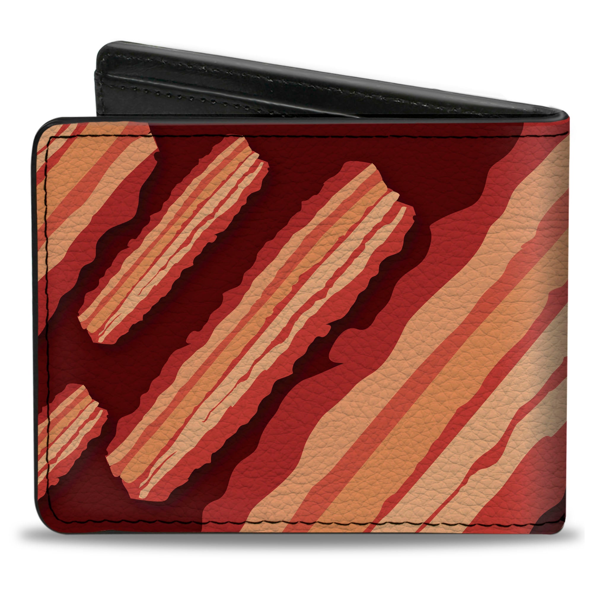 Bi-Fold Wallet - Bacon Slices Maroon Bi-Fold Wallets Buckle-Down