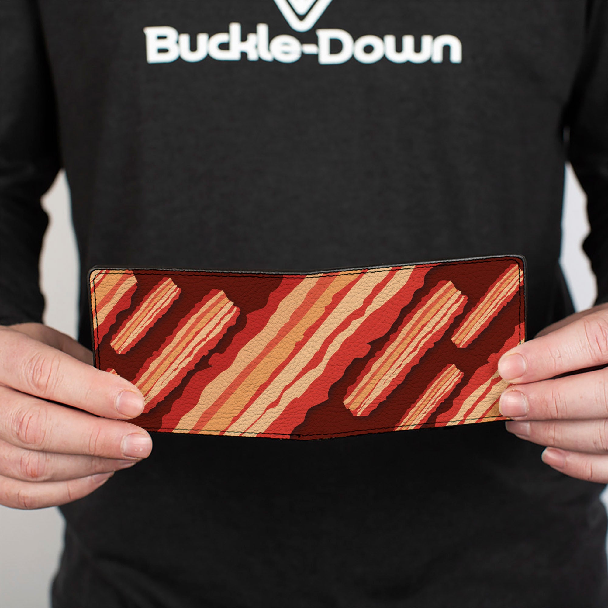 Bi-Fold Wallet - Bacon Slices Maroon Bi-Fold Wallets Buckle-Down