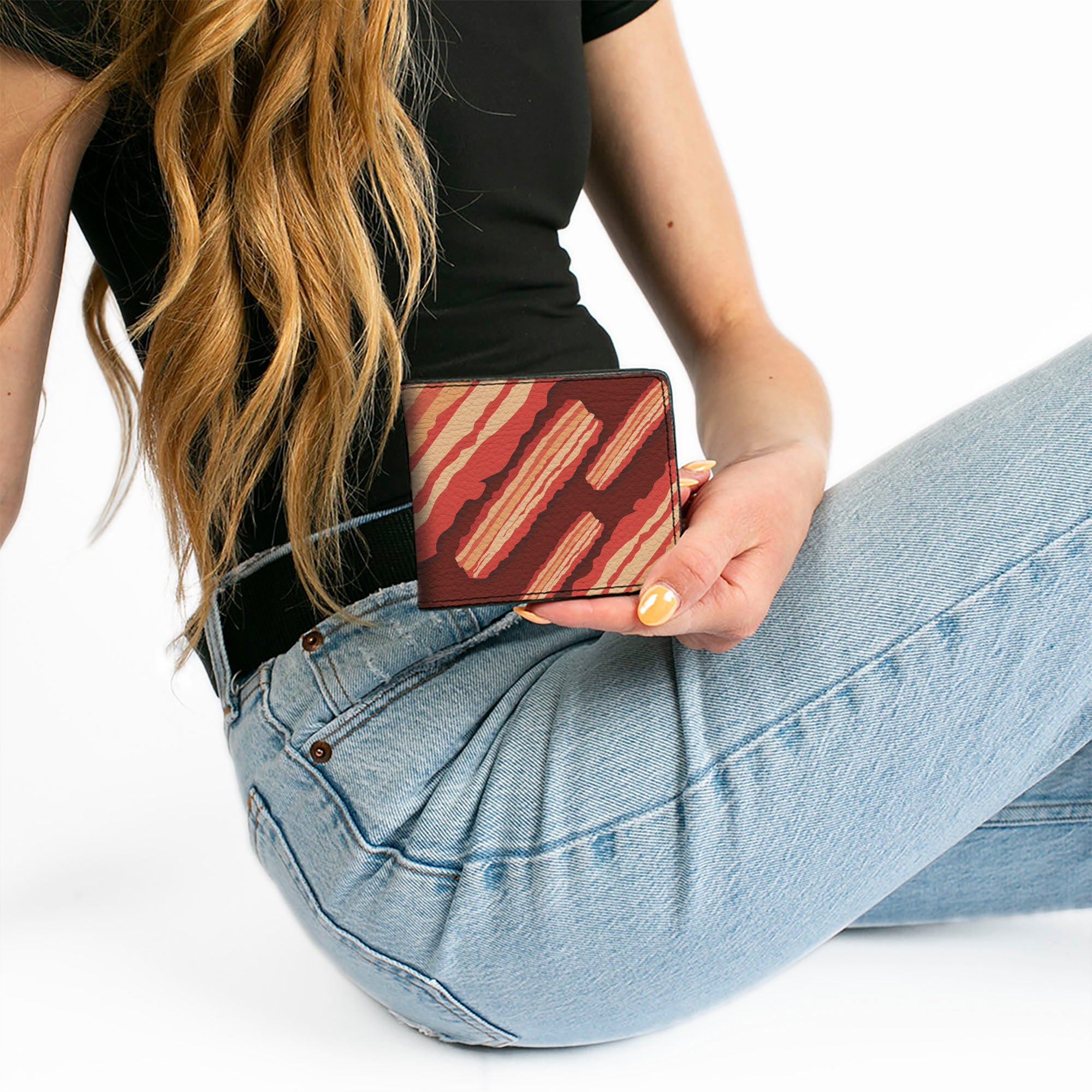 Bi-Fold Wallet - Bacon Slices Maroon Bi-Fold Wallets Buckle-Down