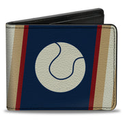 Bi-Fold Wallet - Ball Stripes Tan Blue Burgundy Bi-Fold Wallets Buckle-Down