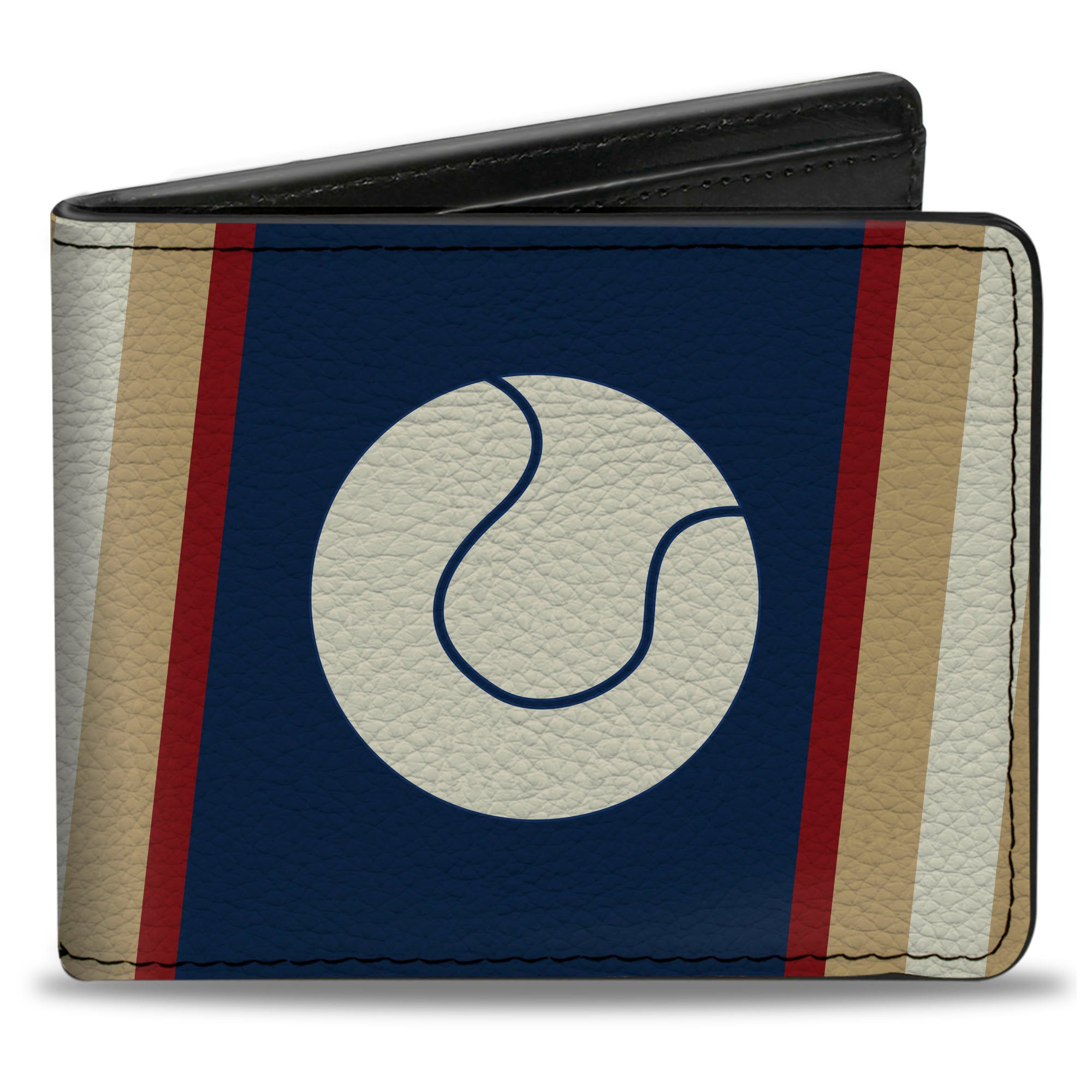 Bi-Fold Wallet - Ball Stripes Tan Blue Burgundy Bi-Fold Wallets Buckle-Down