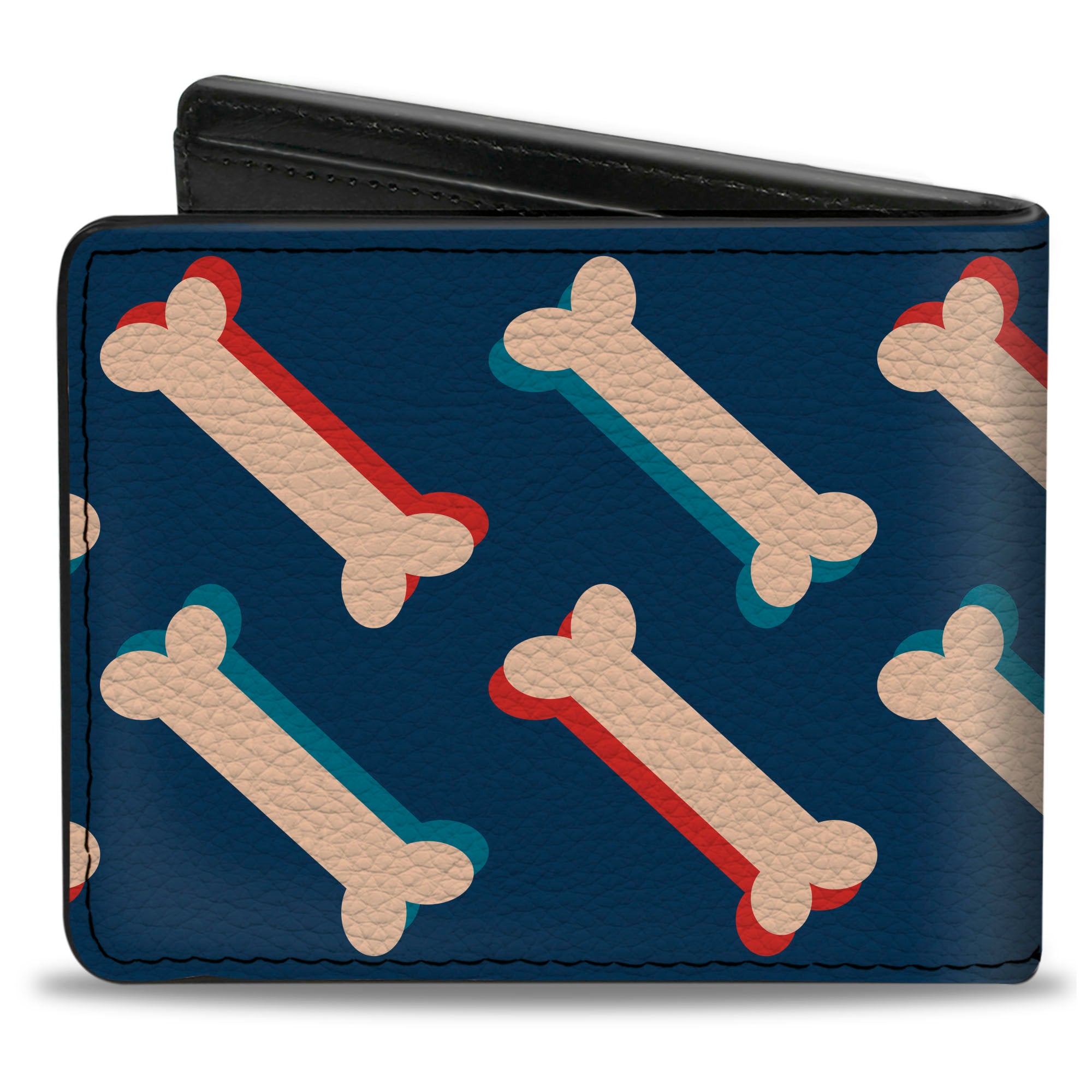 Bi-Fold Wallet - Bones Blue Tan Red Bi-Fold Wallets Buckle-Down