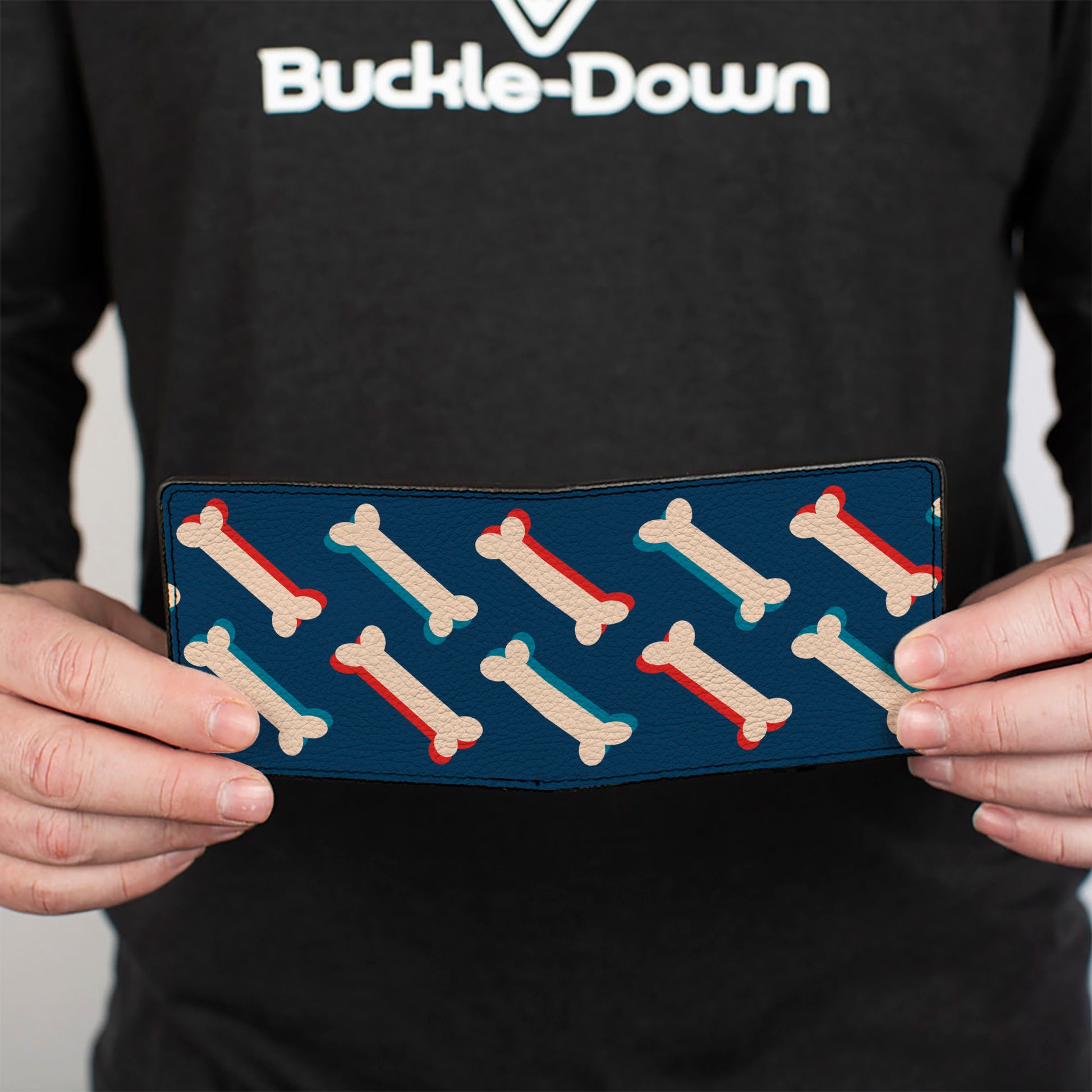 Bi-Fold Wallet - Bones Blue Tan Red Bi-Fold Wallets Buckle-Down