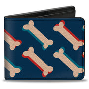 Bi-Fold Wallet - Bones Blue Tan Red Bi-Fold Wallets Buckle-Down