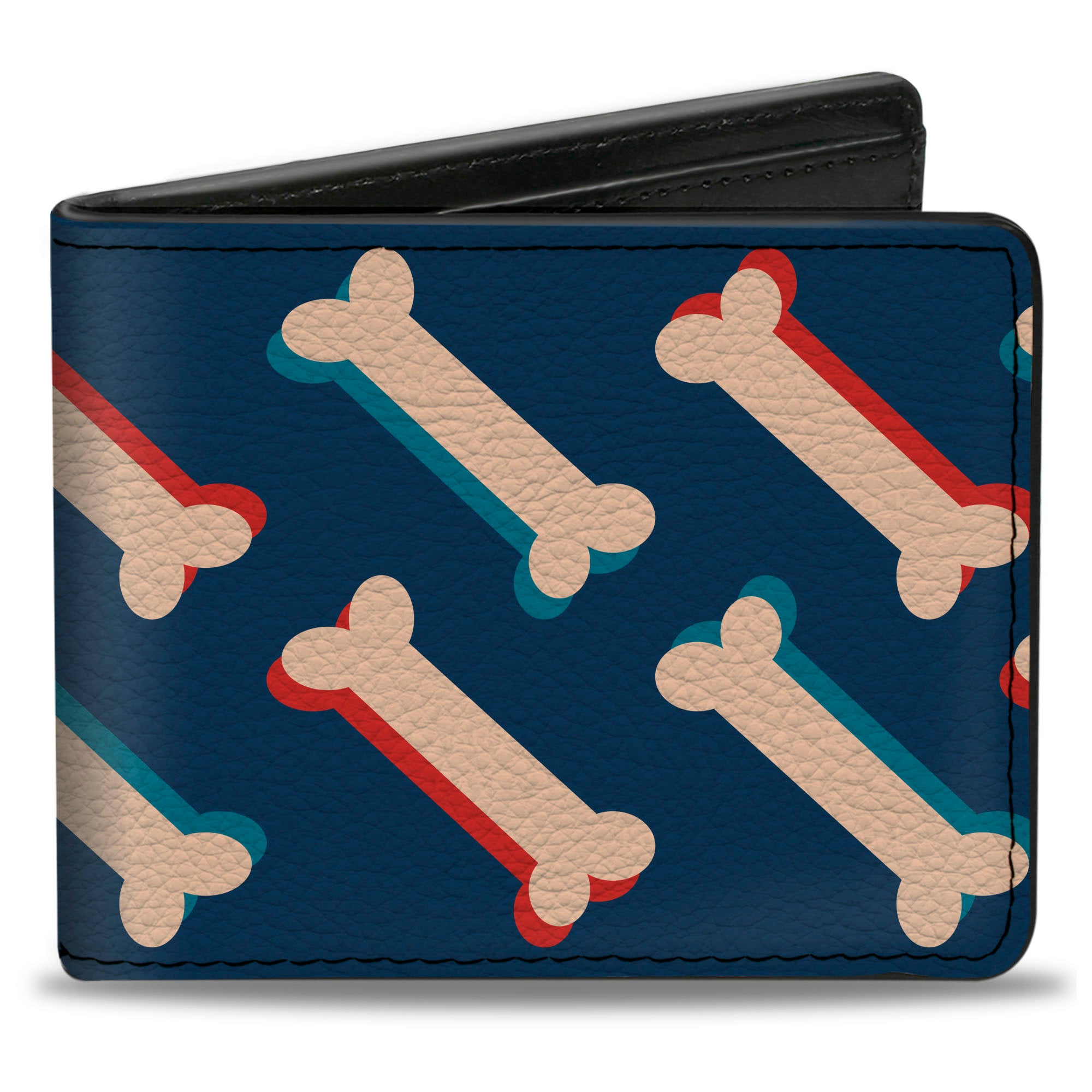 Bi-Fold Wallet - Bones Blue Tan Red Bi-Fold Wallets Buckle-Down