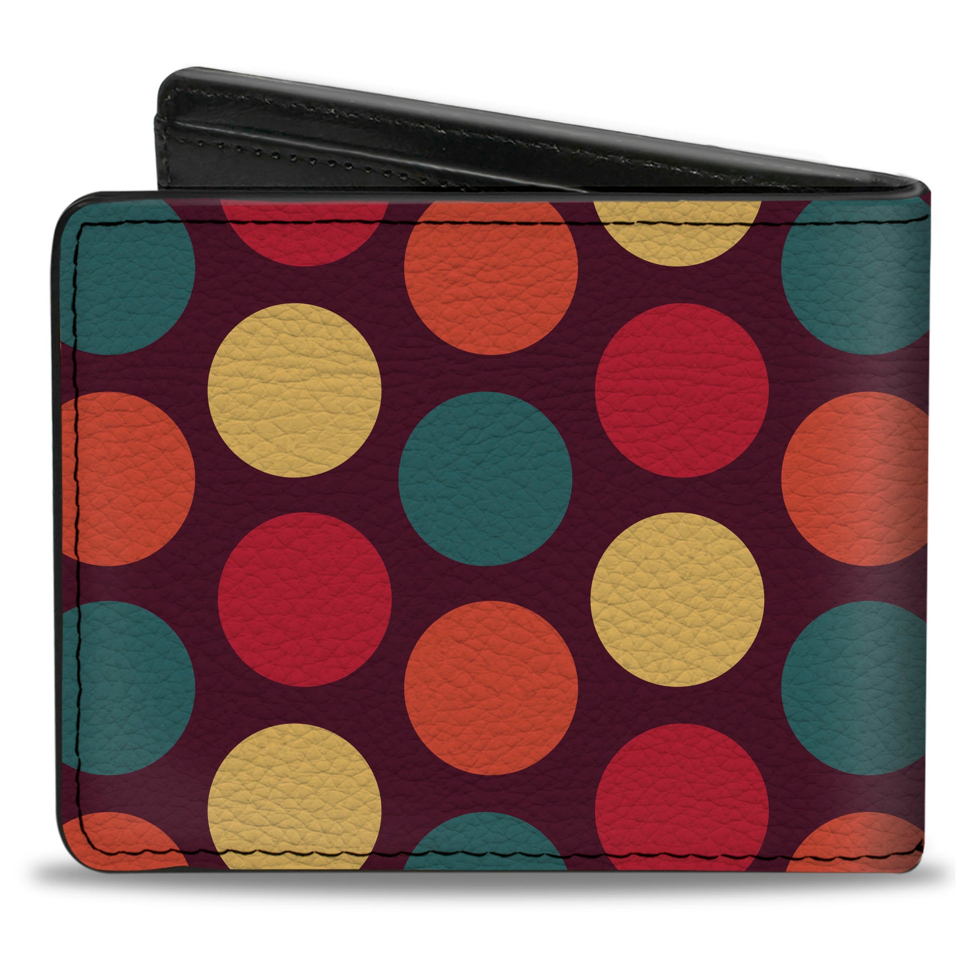 Bi-Fold Wallet - Big Dots Purple Multi Pastel Bi-Fold Wallets Buckle-Down