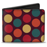 Bi-Fold Wallet - Big Dots Purple Multi Pastel Bi-Fold Wallets Buckle-Down