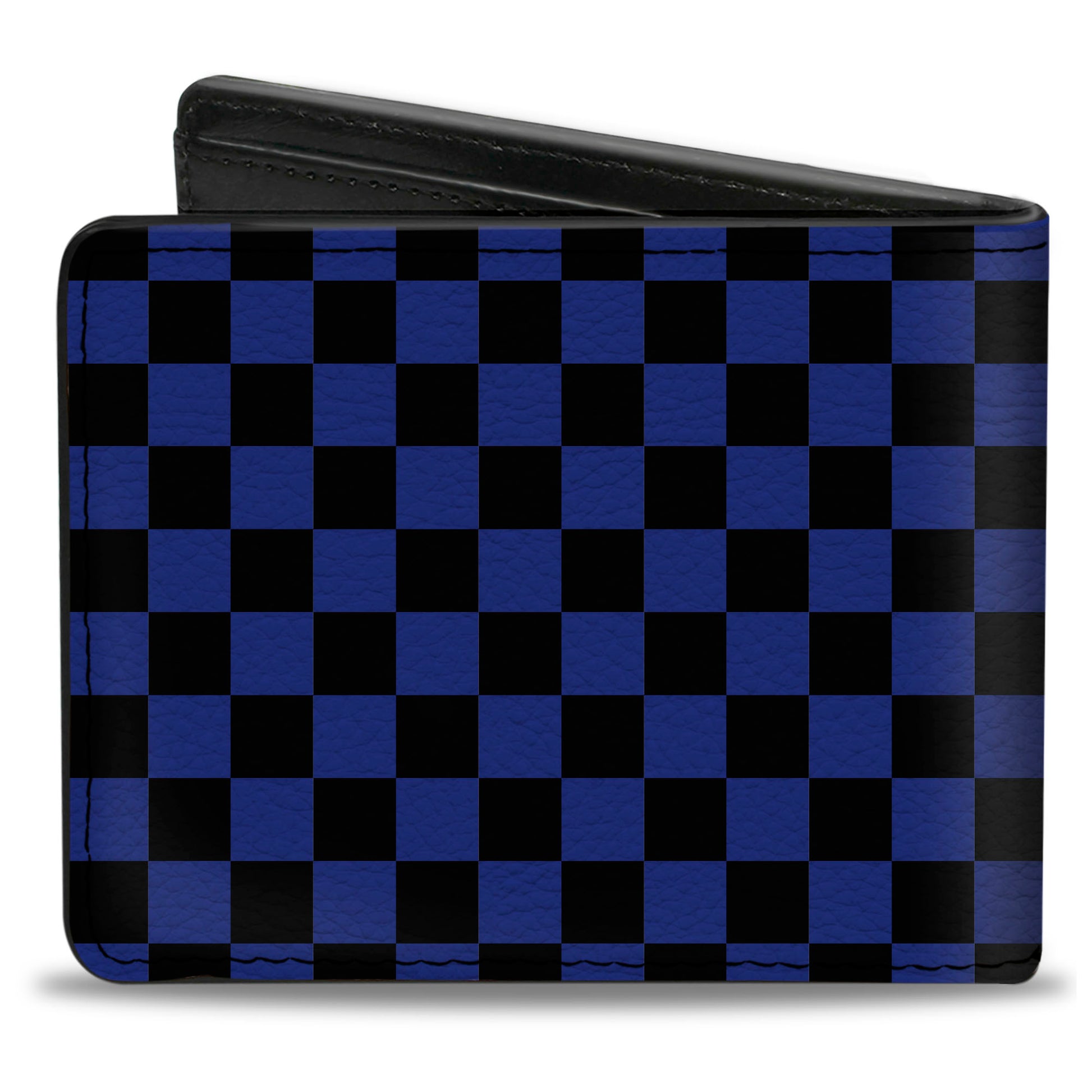 Bi-Fold Wallet - Checker Black/Neon Blue Bi-Fold Wallets Buckle-Down
