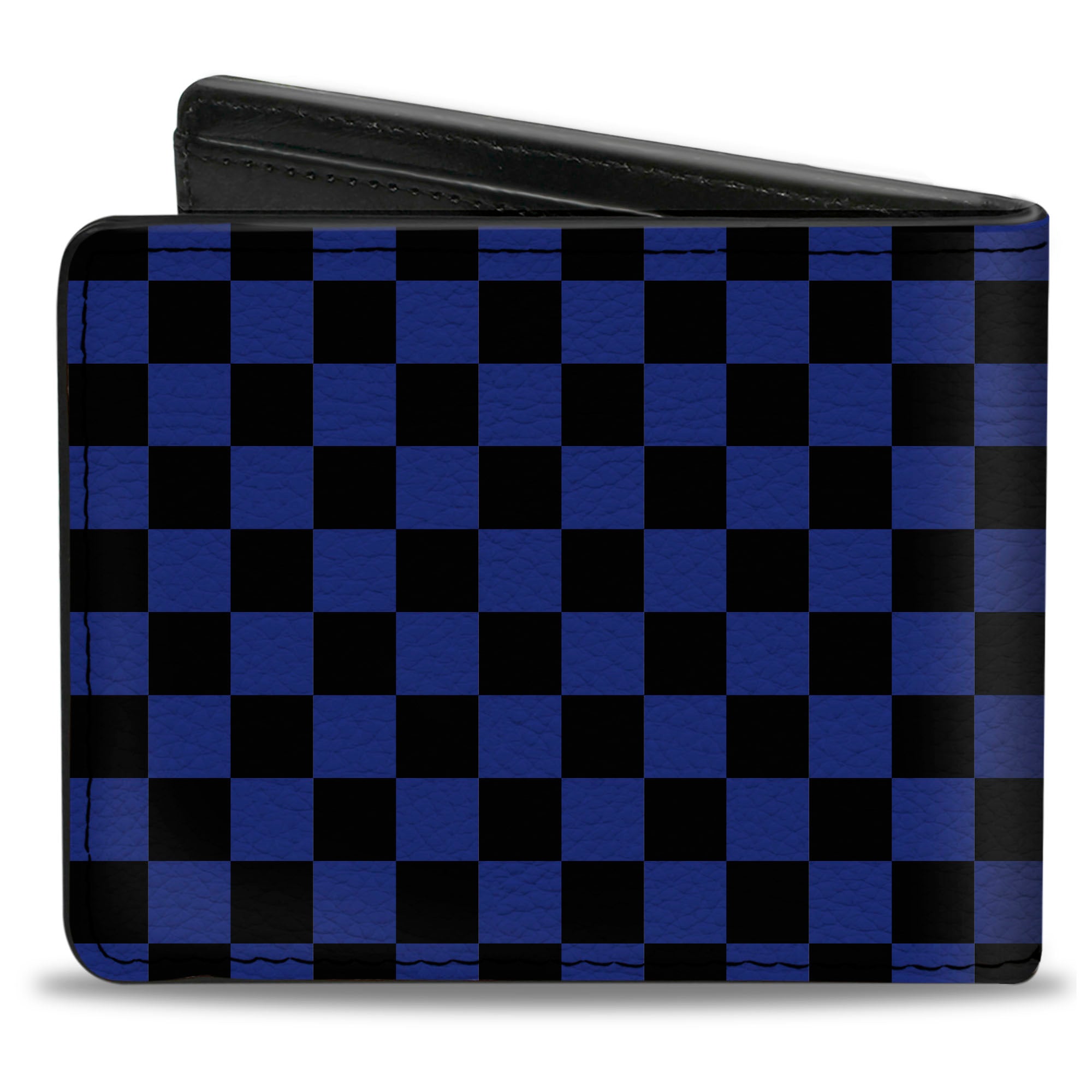 Bi-Fold Wallet - Checker Black/Neon Blue Bi-Fold Wallets Buckle-Down