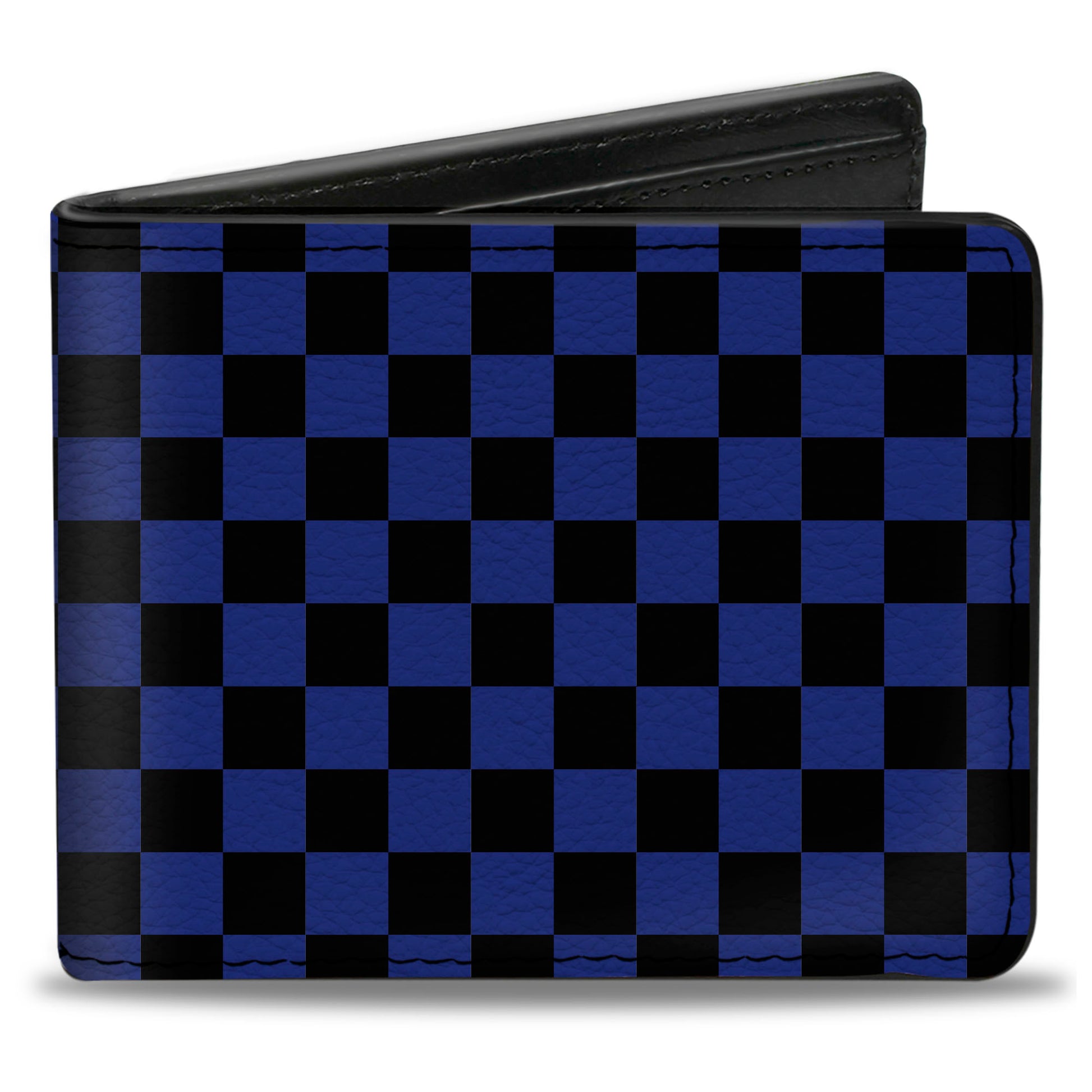 Bi-Fold Wallet - Checker Black/Neon Blue Bi-Fold Wallets Buckle-Down