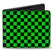Bi-Fold Wallet - Checker Black Neon Green Bi-Fold Wallets Buckle-Down
