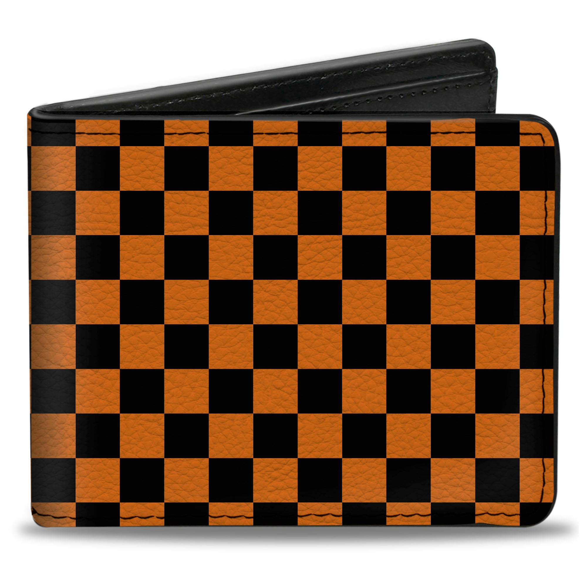 Bi-Fold Wallet - Checker Black Neon Orange Bi-Fold Wallets Buckle-Down