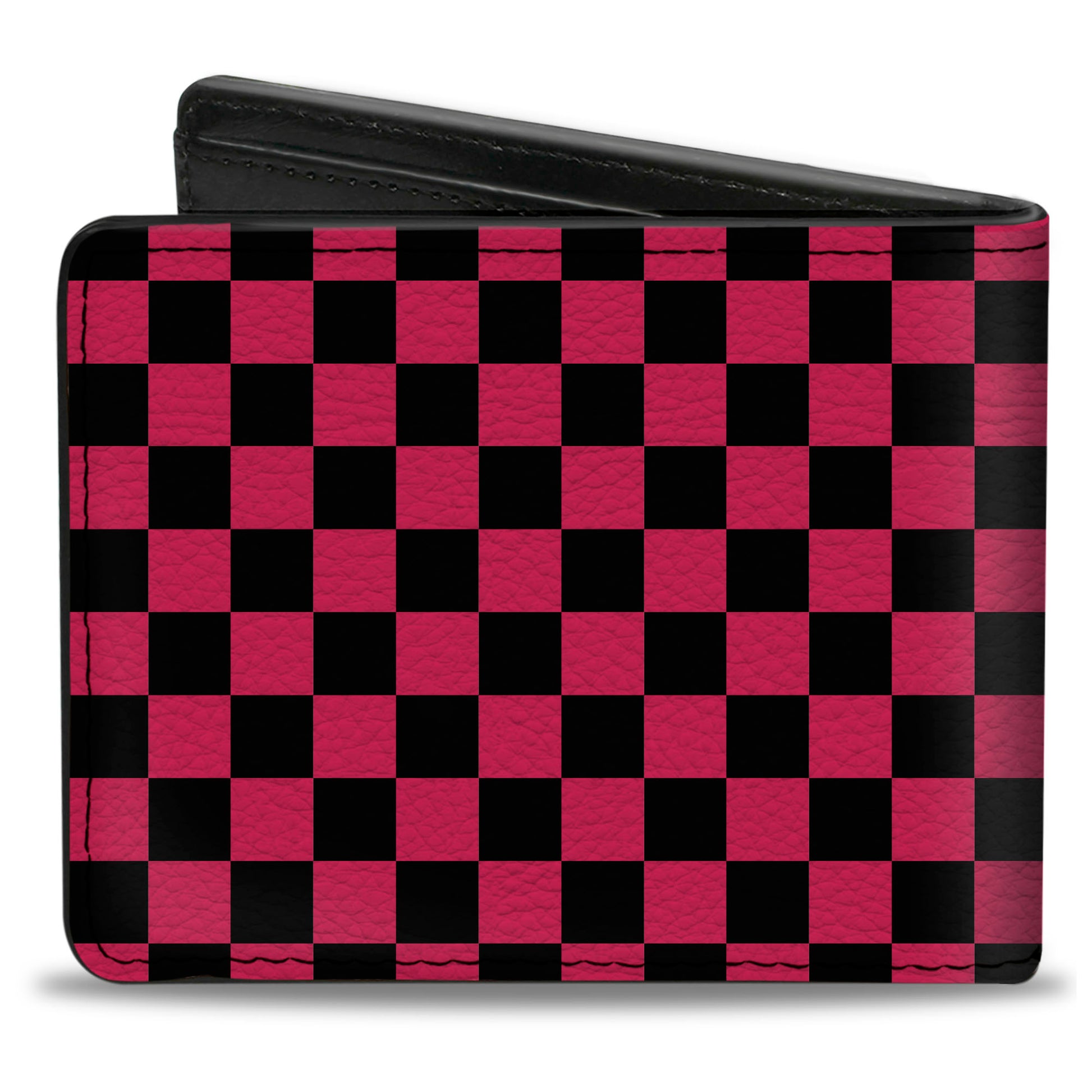 Bi-Fold Wallet - Checker Black/Neon Pink Bi-Fold Wallets Buckle-Down
