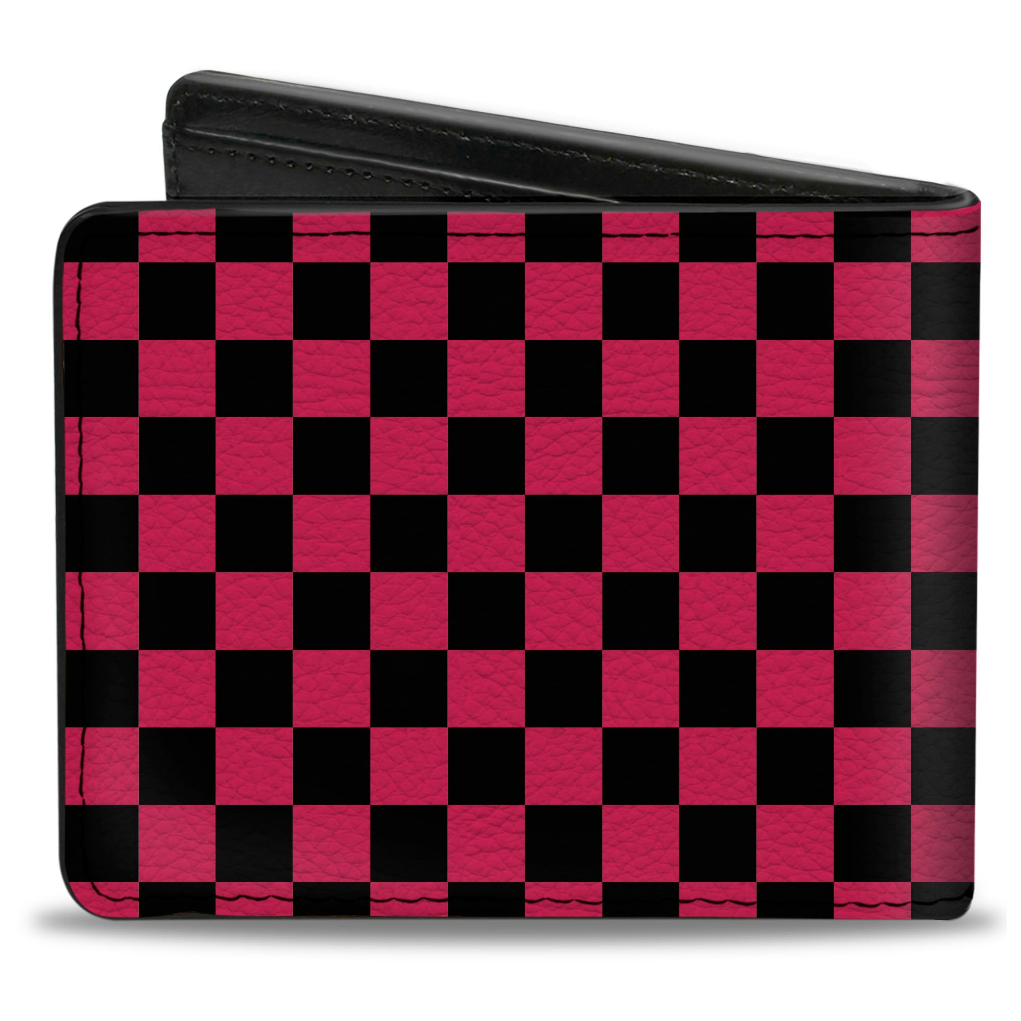 Bi-Fold Wallet - Checker Black/Neon Pink Bi-Fold Wallets Buckle-Down