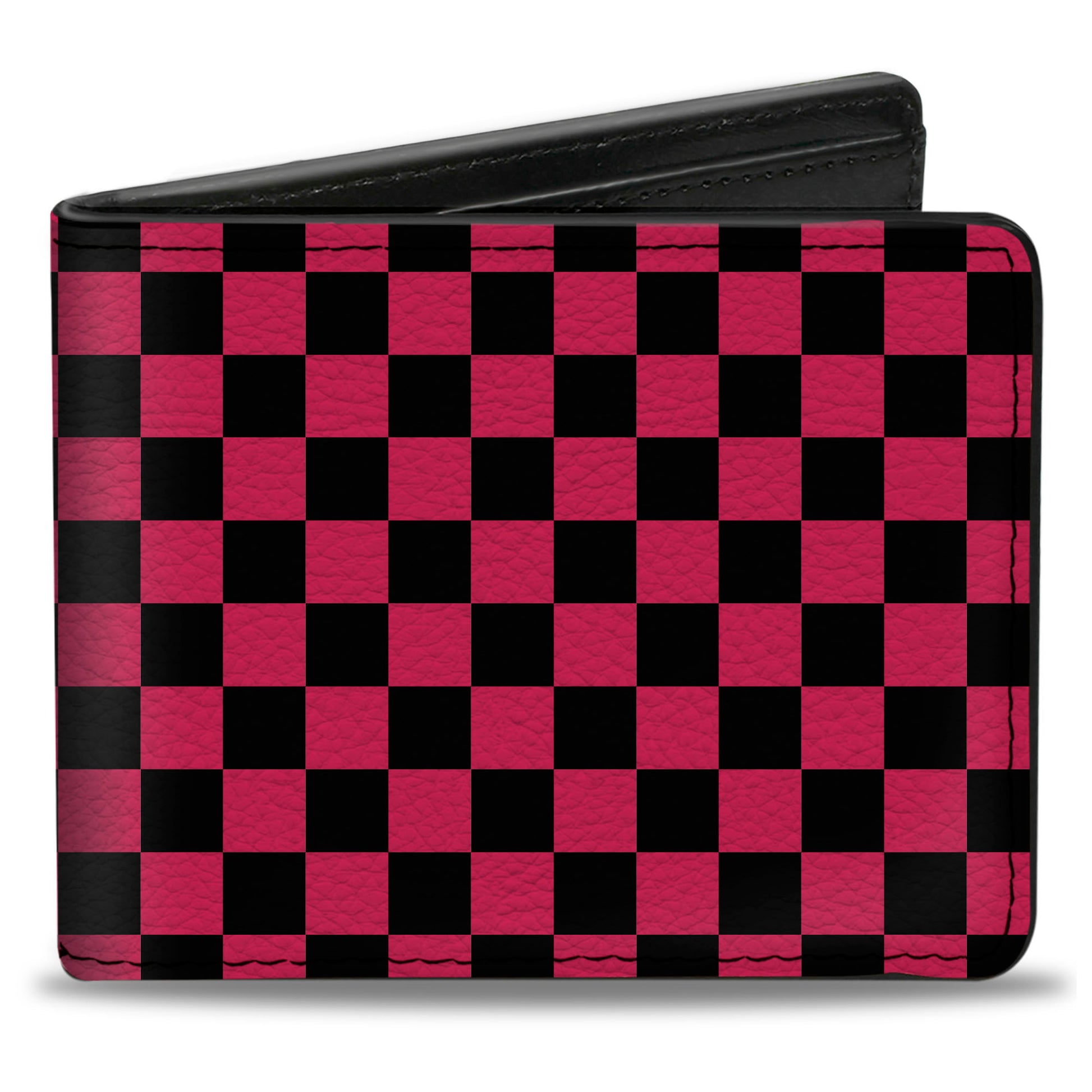 Bi-Fold Wallet - Checker Black/Neon Pink Bi-Fold Wallets Buckle-Down