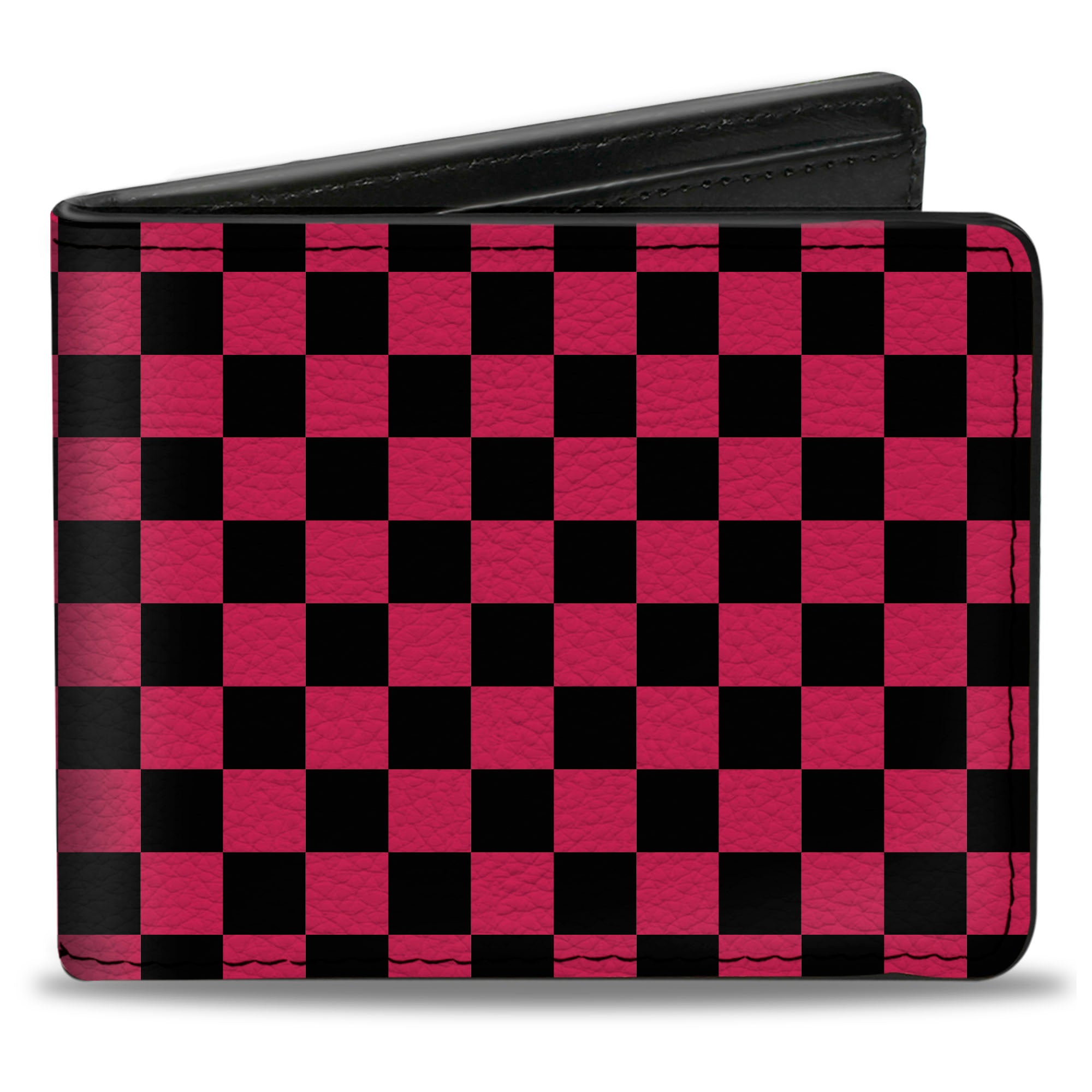 Bi-Fold Wallet - Checker Black/Neon Pink Bi-Fold Wallets Buckle-Down