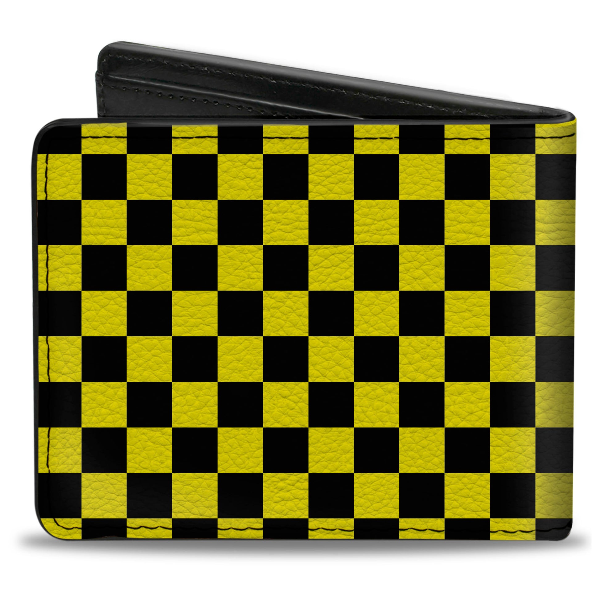 Bi-Fold Wallet - Checker Black Neon Yellow Bi-Fold Wallets Buckle-Down
