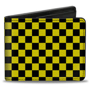 Bi-Fold Wallet - Checker Black Neon Yellow Bi-Fold Wallets Buckle-Down