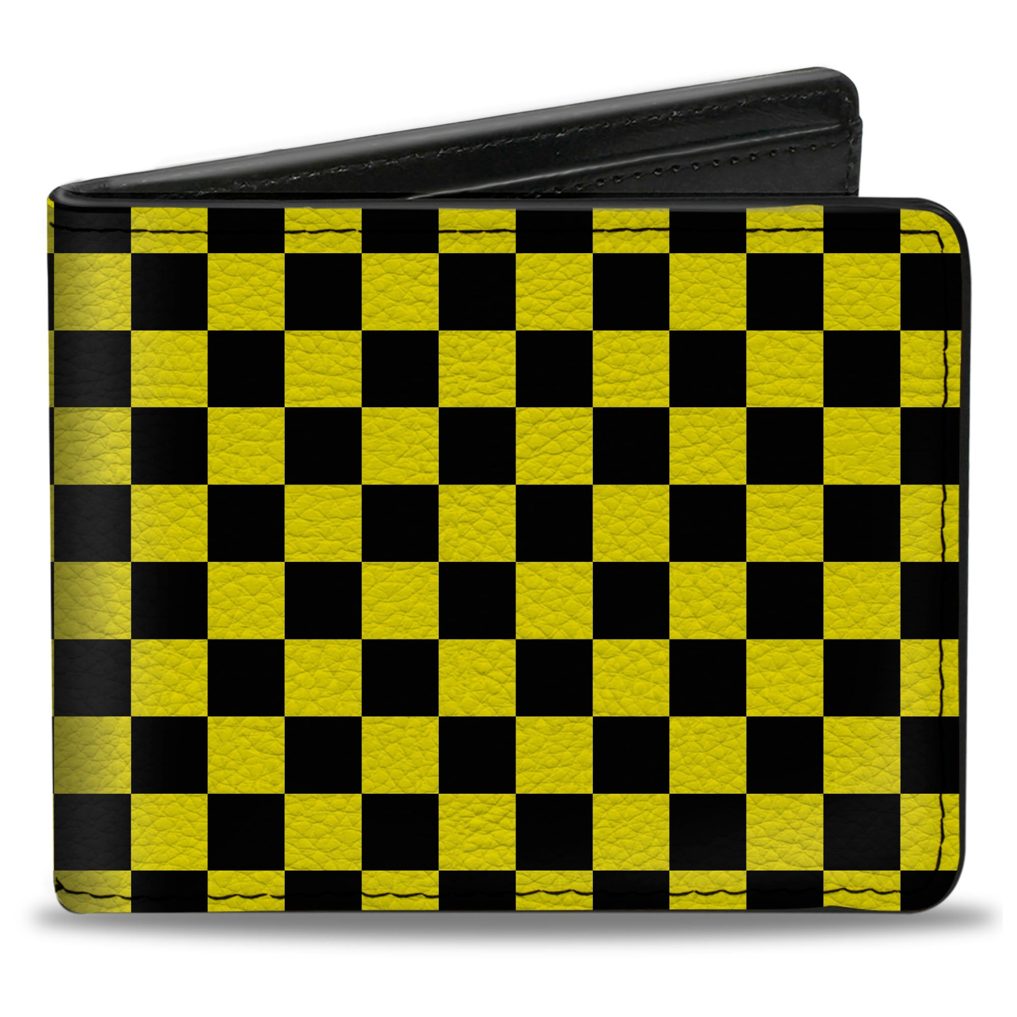 Bi-Fold Wallet - Checker Black Neon Yellow Bi-Fold Wallets Buckle-Down