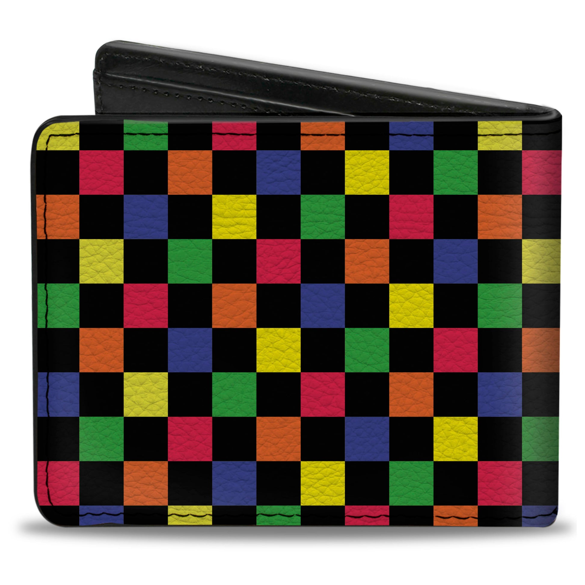 Bi-Fold Wallet - Checker Black Multi Neon Bi-Fold Wallets Buckle-Down
