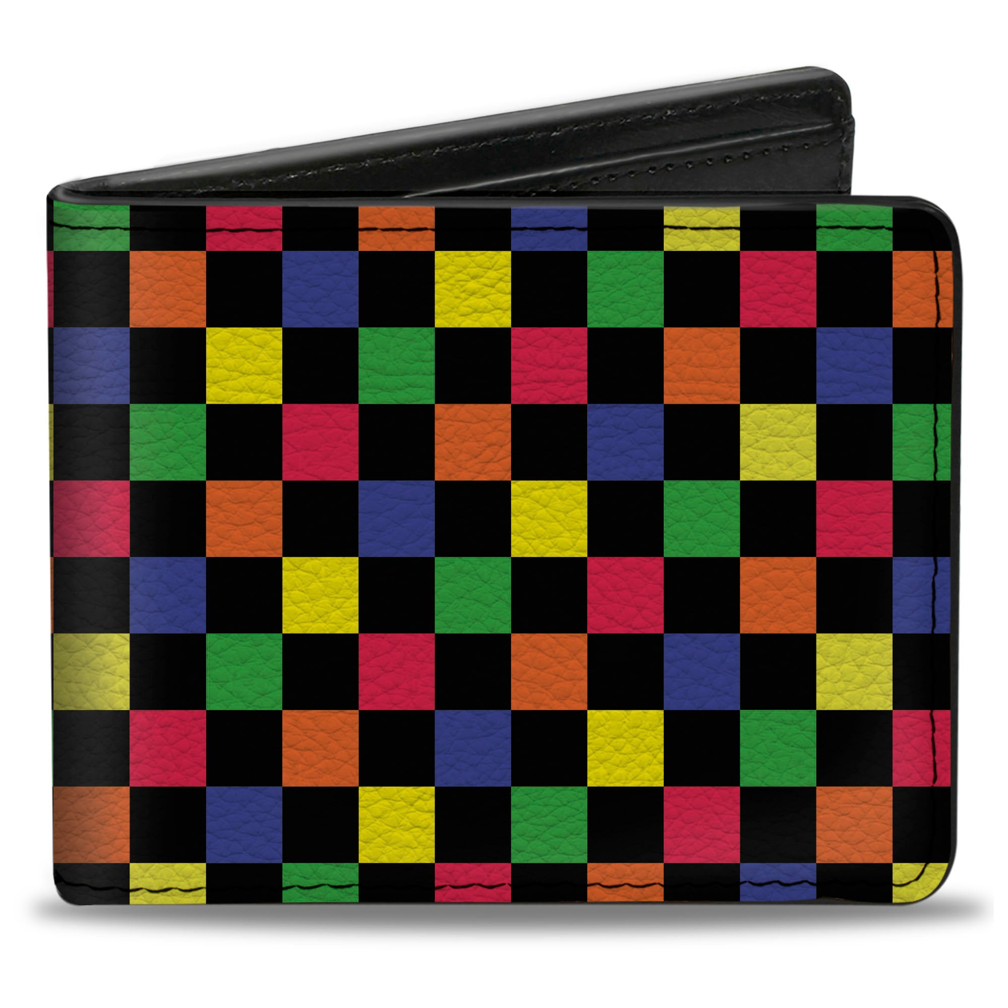 Bi-Fold Wallet - Checker Black Multi Neon Bi-Fold Wallets Buckle-Down