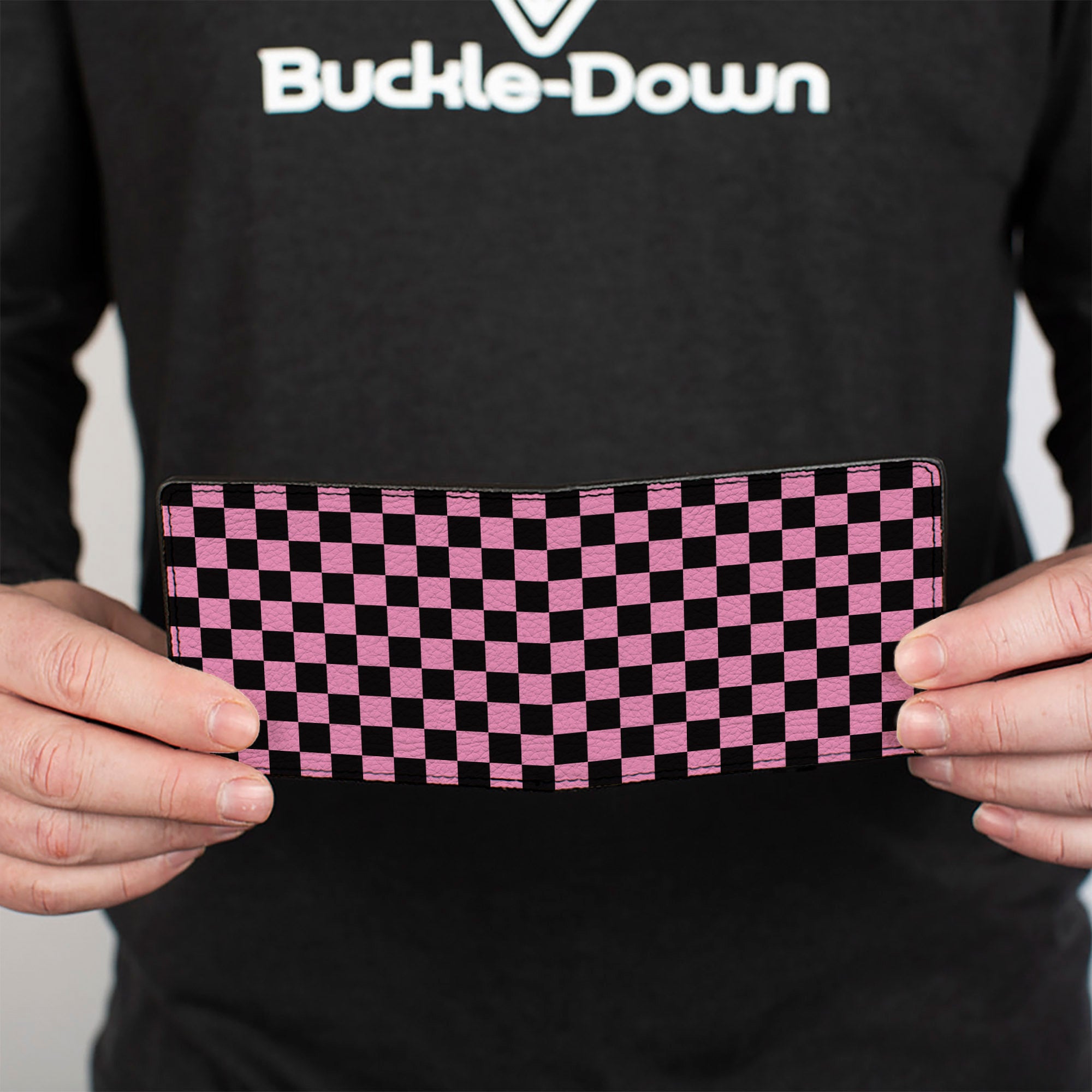 Bi-Fold Wallet - Checker Black/Baby Pink Bi-Fold Wallets Buckle-Down
