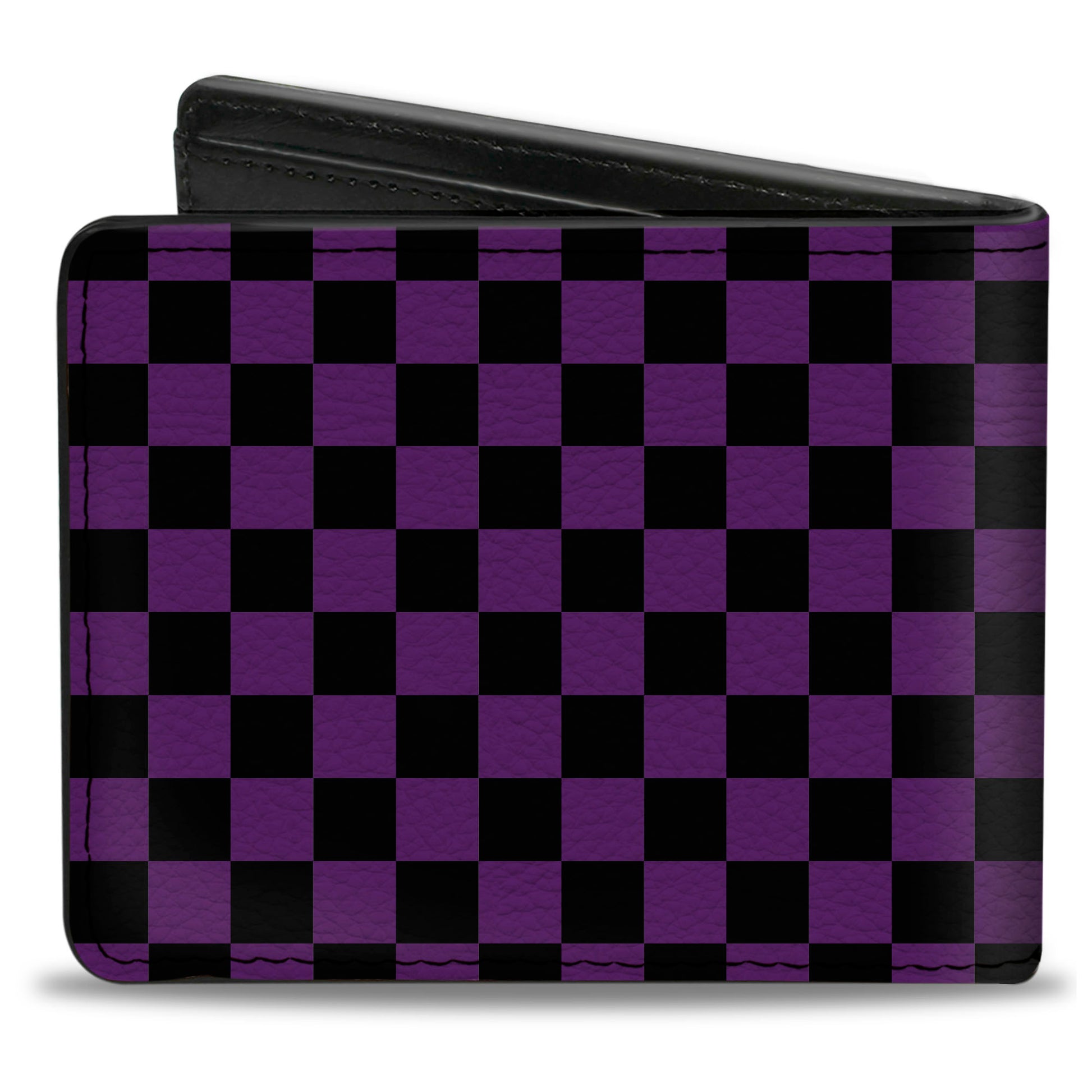 Bi-Fold Wallet - Checker Black Purple Bi-Fold Wallets Buckle-Down