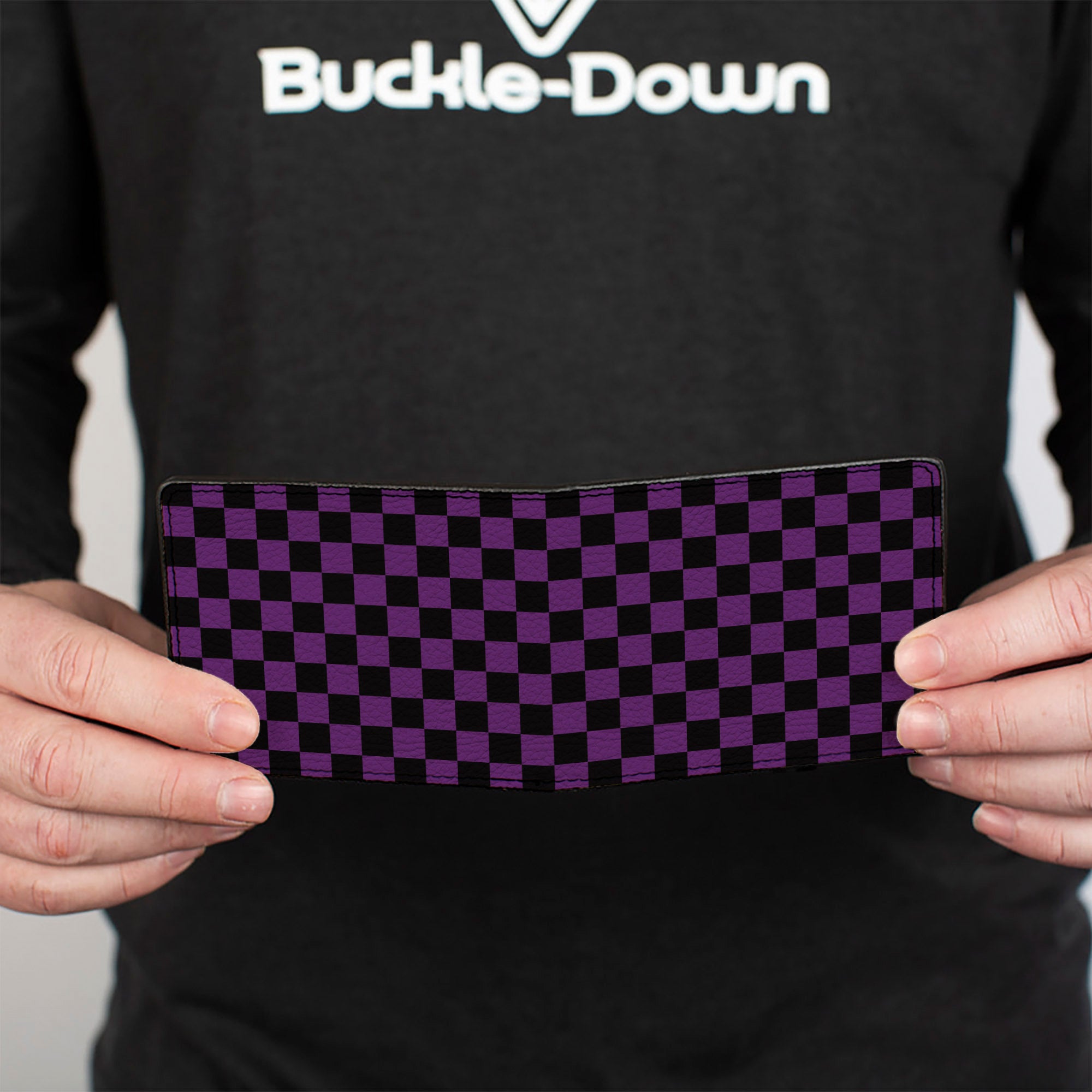 Bi-Fold Wallet - Checker Black Purple Bi-Fold Wallets Buckle-Down