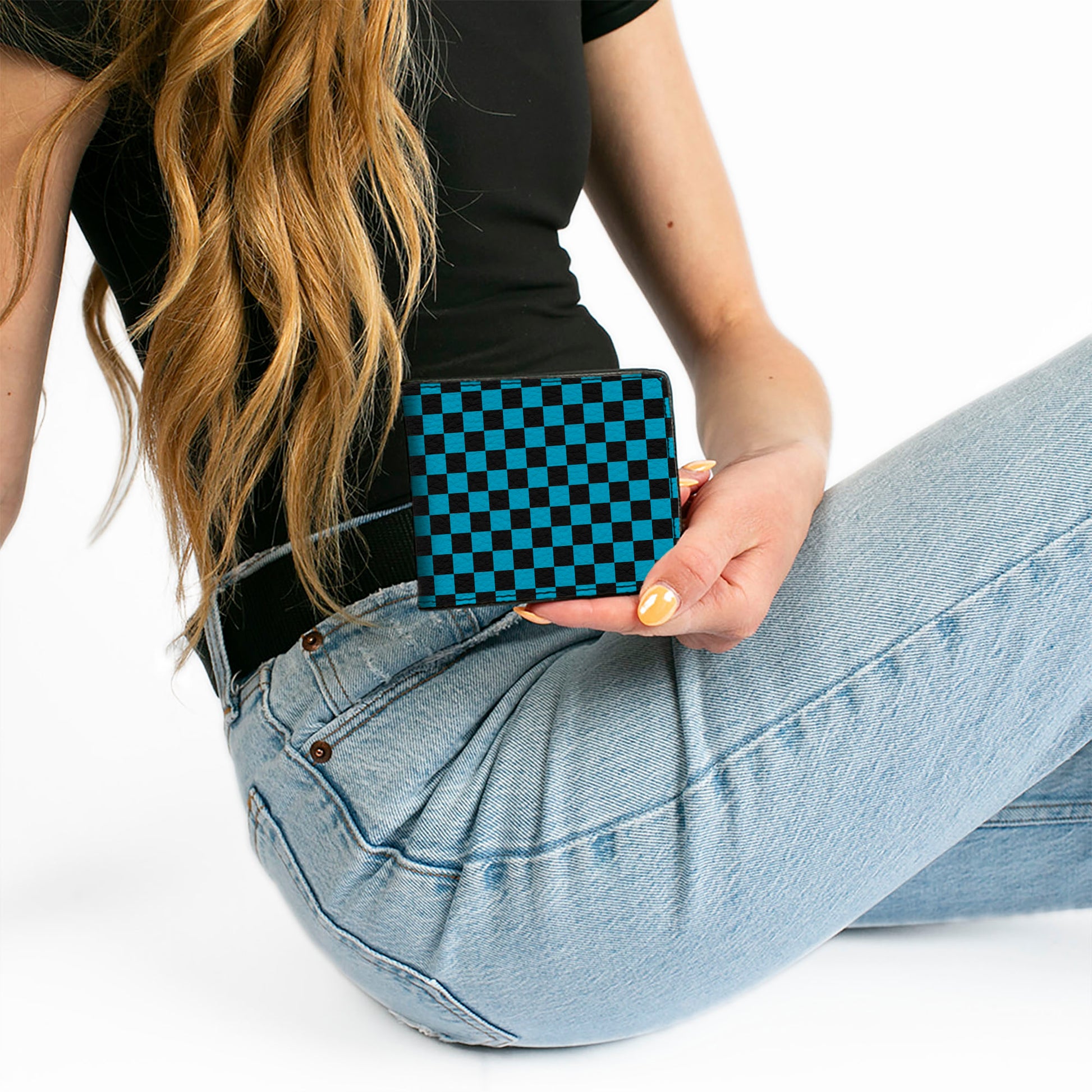 Bi-Fold Wallet - Checker Black/Turquoise Bi-Fold Wallets Buckle-Down