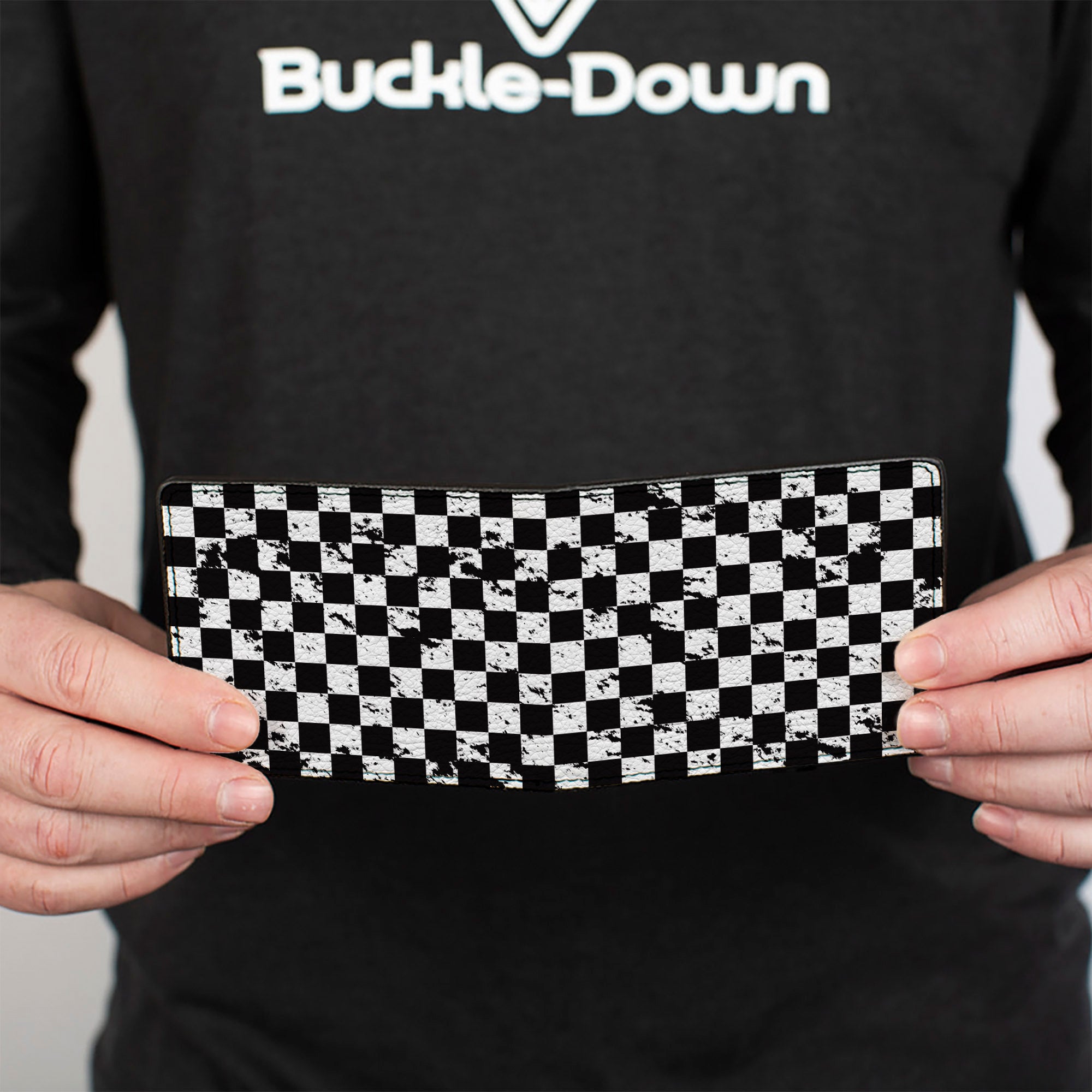 Bi-Fold Wallet - Checker Weathered Black/White Bi-Fold Wallets Buckle-Down
