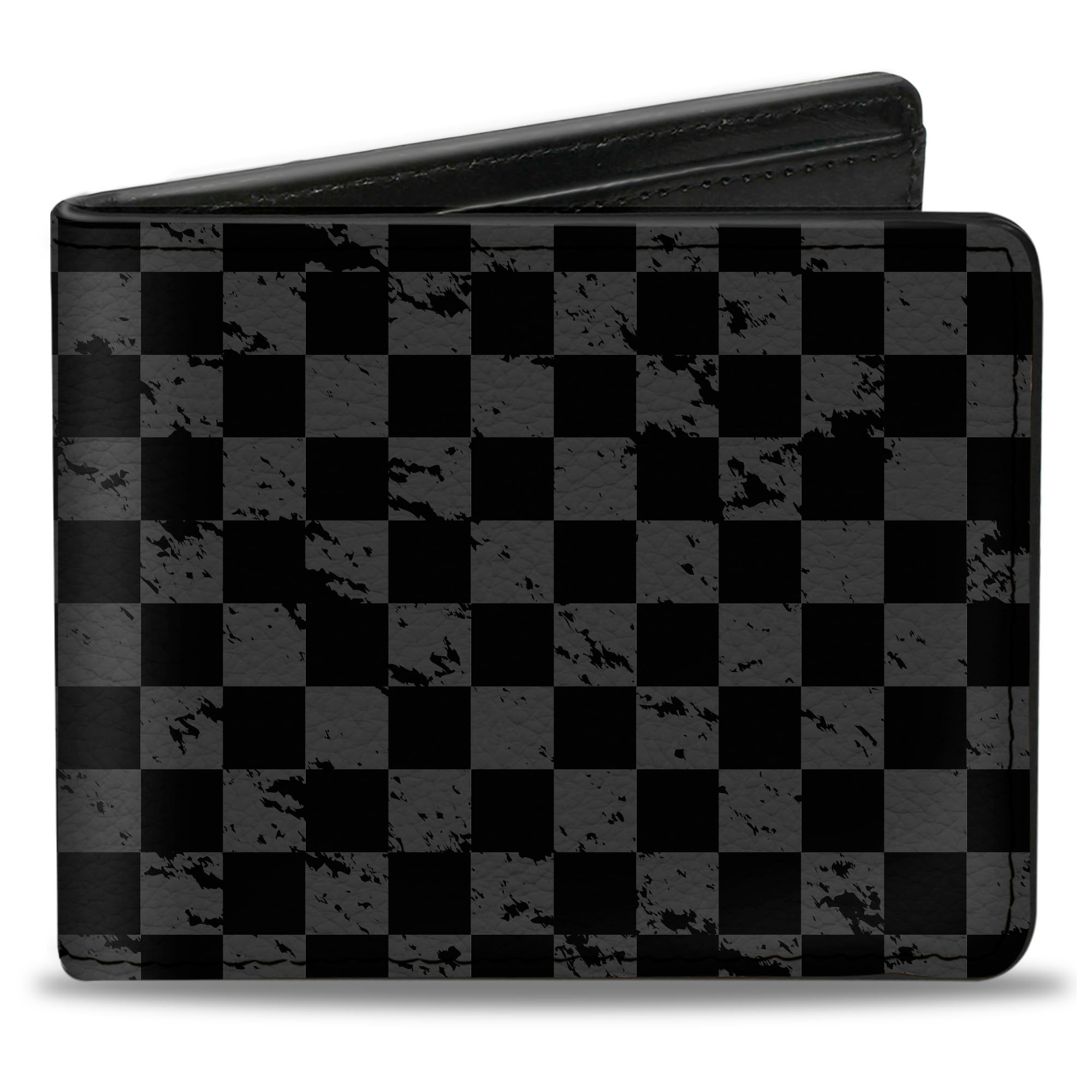 Bi-Fold Wallet - Checker Weathered Black Gray Bi-Fold Wallets Buckle-Down