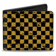 Bi-Fold Wallet - Checker Weathered Black Yellow Bi-Fold Wallets Buckle-Down