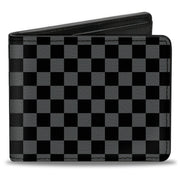 Bi-Fold Wallet - Checker Black Gray Bi-Fold Wallets Buckle-Down