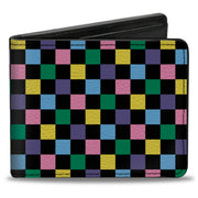 Bi-Fold Wallet - Checker Black Multi Pastel Bi-Fold Wallets Buckle-Down