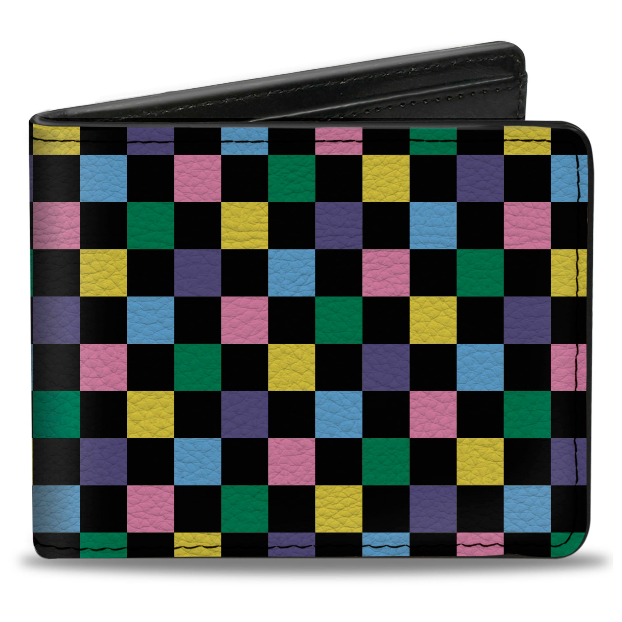 Bi-Fold Wallet - Checker Black Multi Pastel Bi-Fold Wallets Buckle-Down